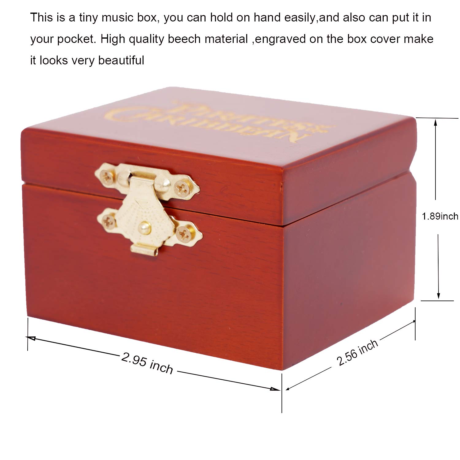 Beauty and The Beast Wooden Music Box with Wind-Up Gold Mechanism & Mirror - Perfect Musical Gift for Disney Fans, Collectors & Romantic Occasions