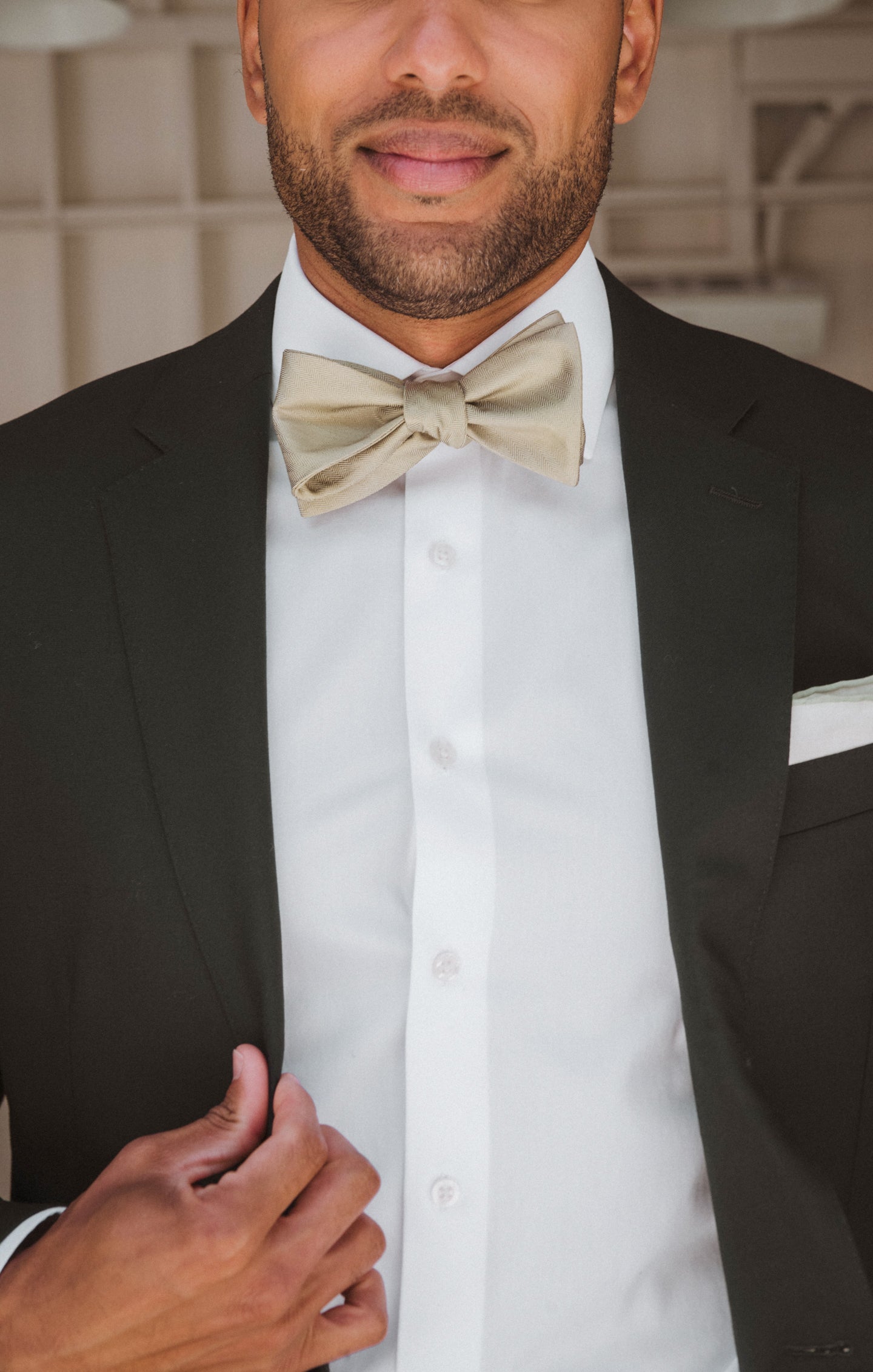 Josh Men's Moss Green Solid Bow Tie - Classic Necktie for Weddings, Prom & Formal Events