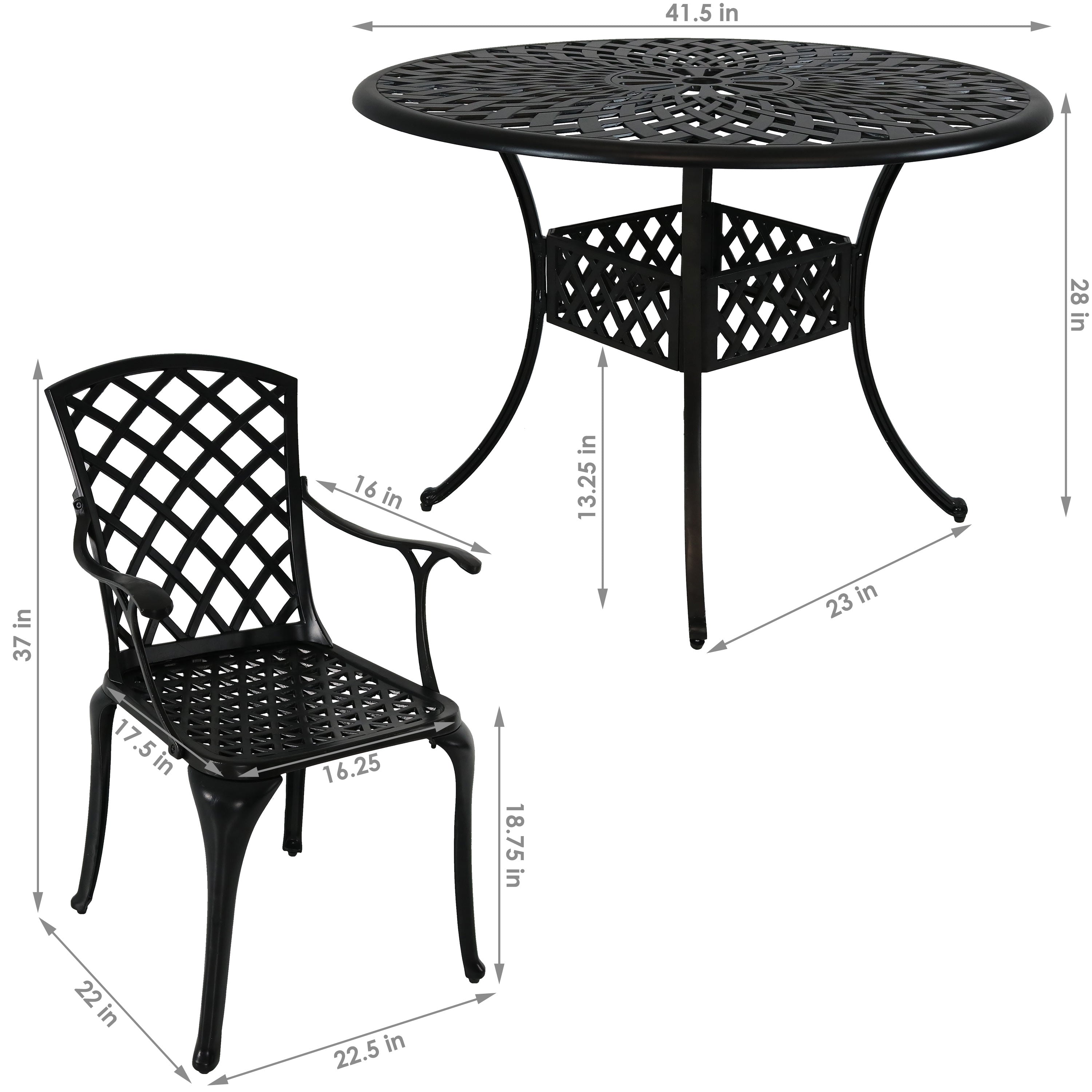 Sunnydaze 5-Piece Cast Aluminum Outdoor Patio Furniture Set - Durable & Weather-Resistant for Garden, Poolside, and Backyard Relaxation
