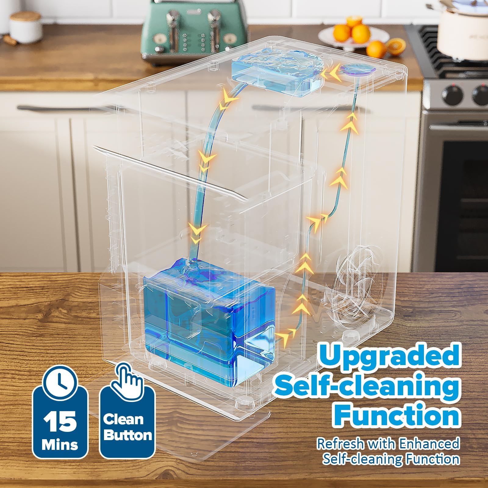 44Lbs Countertop Nugget Ice Maker - Stainless Steel Pebble Ice Machine with Ice Scoop & Removable Basket | Perfect for Home, Office, Parties & Cocktails