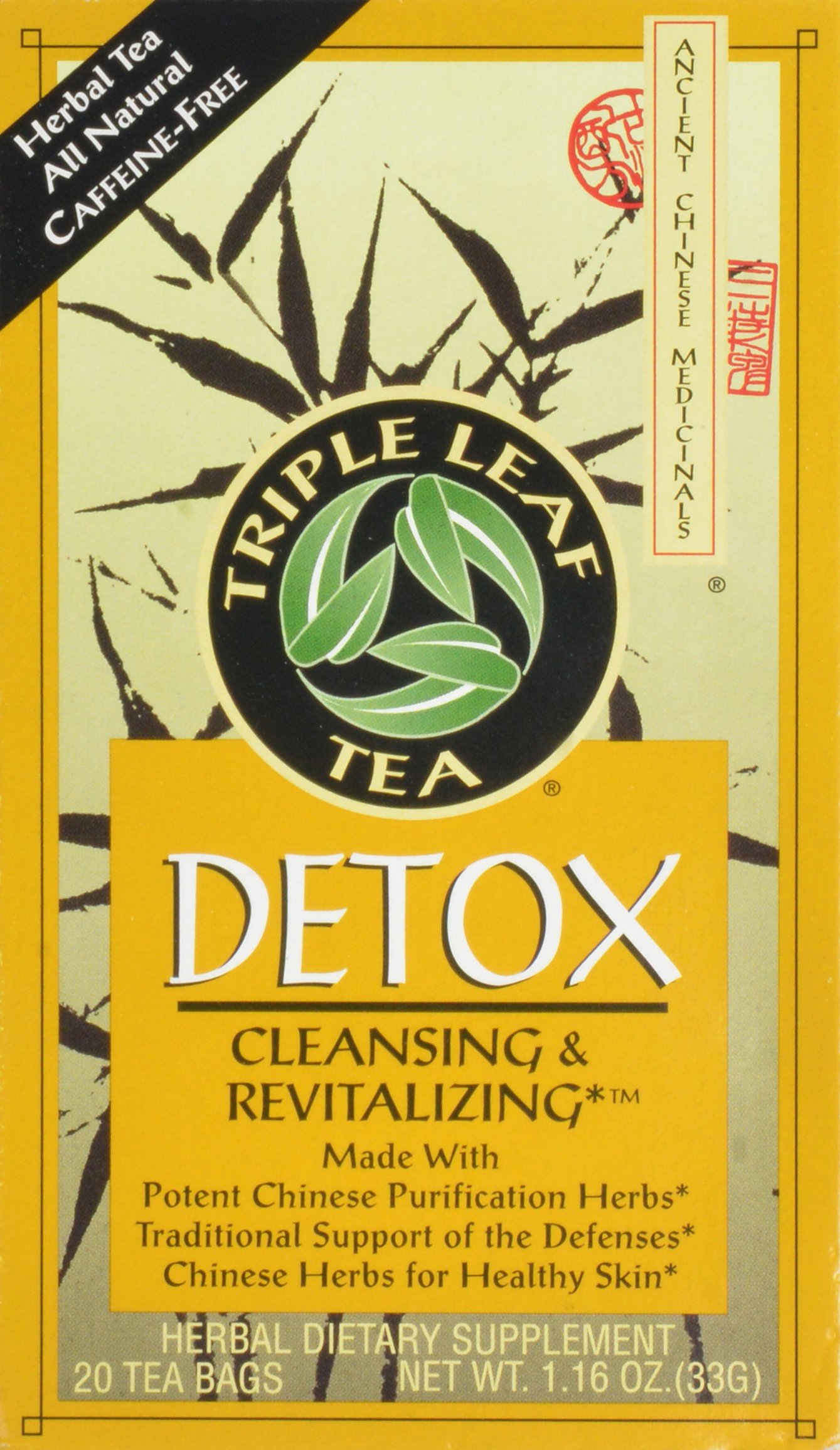 Triple Leaf Detox Tea - Herbal Cleanse & Liver Support - 20 Tea Bags - Natural Detoxification for Weight Loss & Digestive Health - Perfect for Morning Routine & Post-Meal Wellness