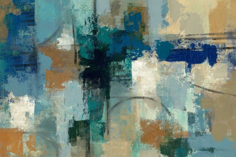 Jasper Lagoon by Silvia Vassileva - 42x64 Inch Abstract Art Print on Paper for Framing & Wall Decor | Perfect for Living Room, Bedroom & Office