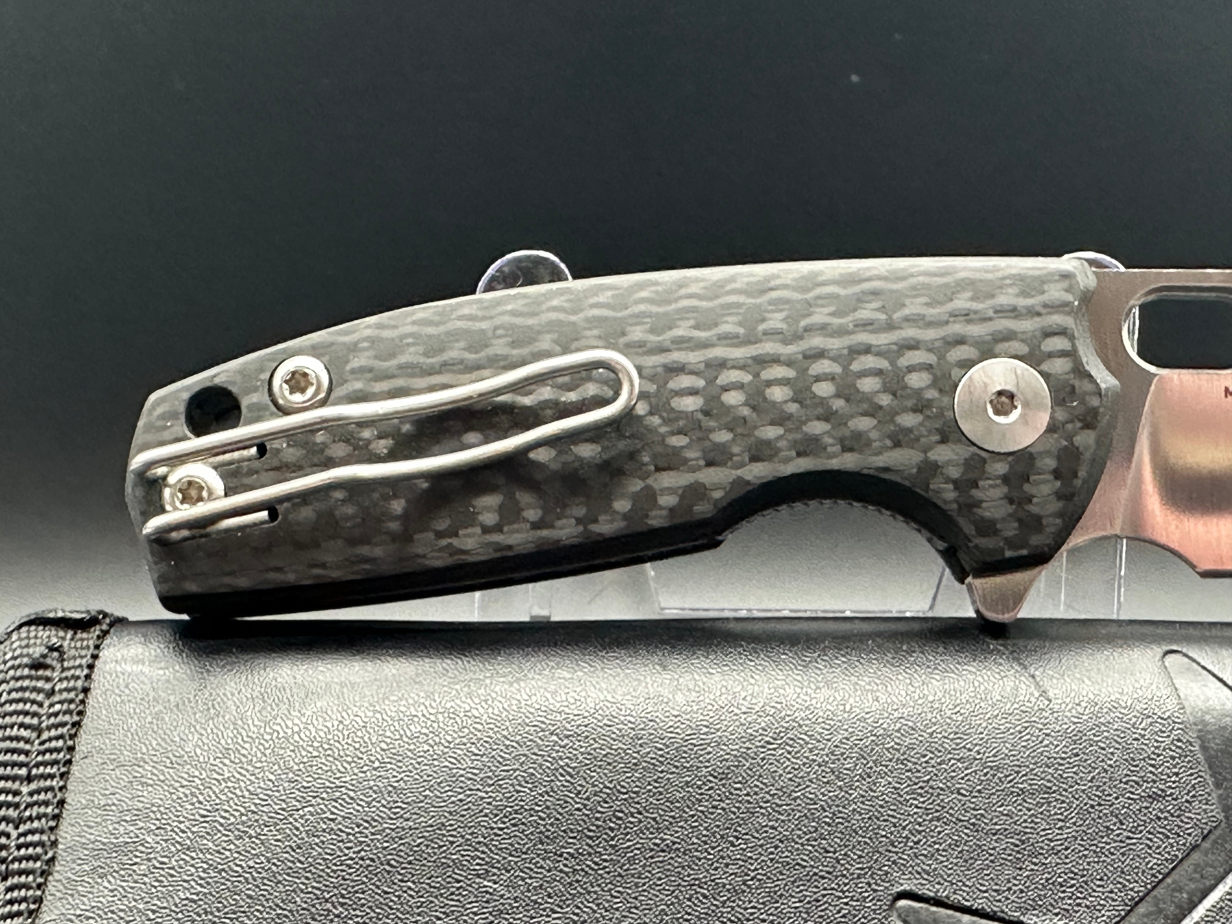 Fox Knives Baby Core M390 Carbon Fiber Folding Pocket Knife - Premium EDC Knife for Outdoor, Camping, Hiking & Everyday Carry