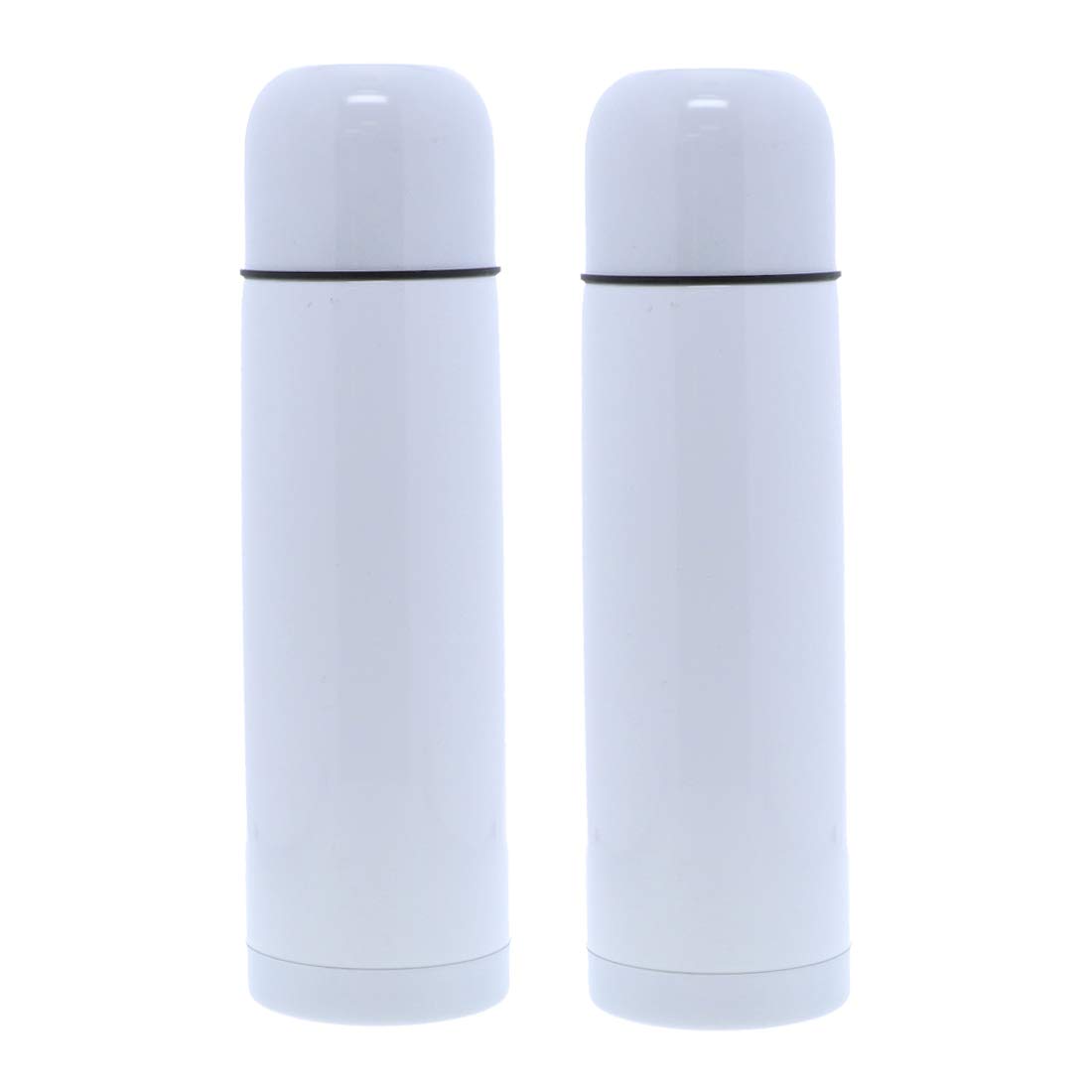 Premium 18oz Stainless Steel Vacuum Insulated Water Bottle with Lid & Cup - Set of 2 White - Perfect for Hiking, Gym & Office Hydration