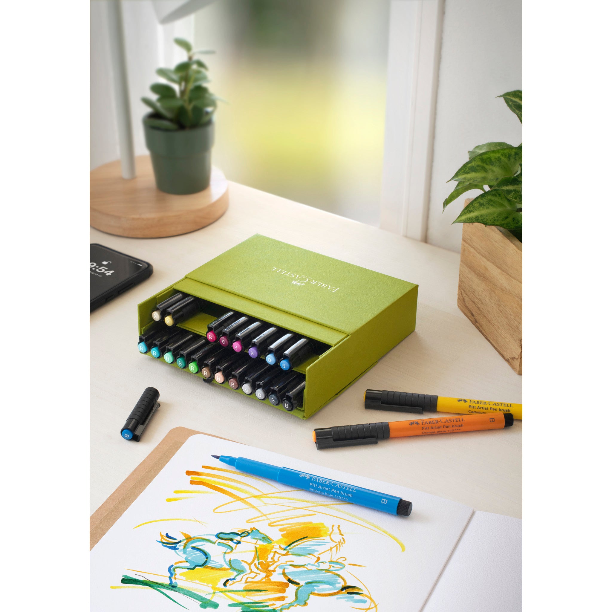 Pitt Artist Pen Brush Set - Studio Gift Box of 24 Pens (167191) for Calligraphy, Illustration & Sketching - Perfect for Artists, Designers & Crafters