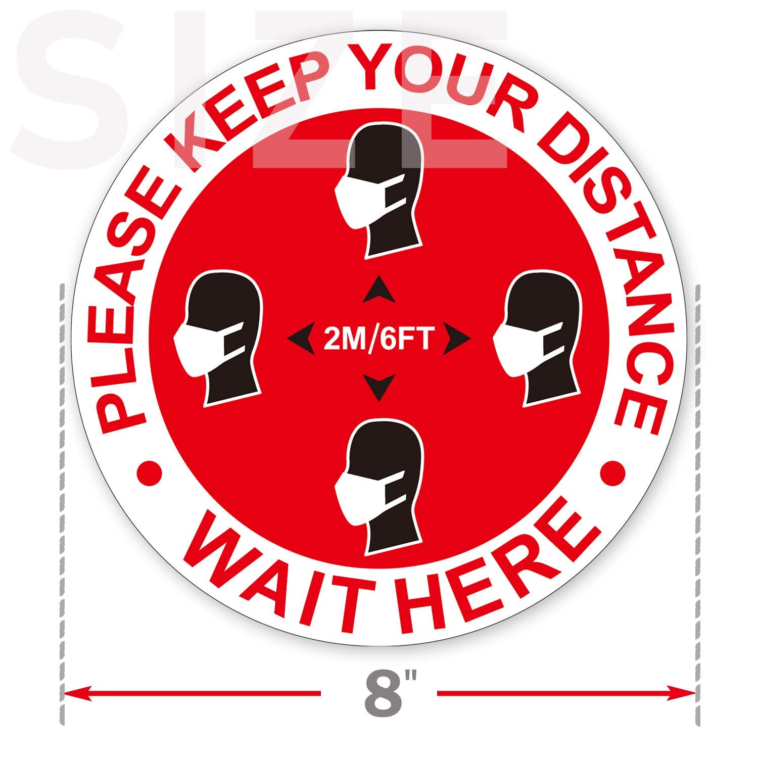 10 Pack Social Distancing Floor Decals - Non-Slip Adhesive Stickers for Retail Stores, Offices & Public Spaces - Perfect for COVID Safety Markings & Queue Management