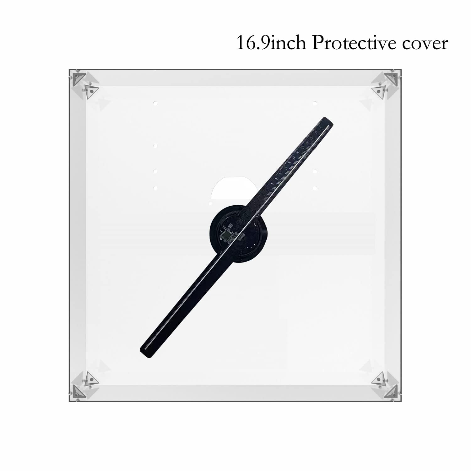 3D Hologram Fan Cover - High Transparency Acrylic Display Case for 16.5-22