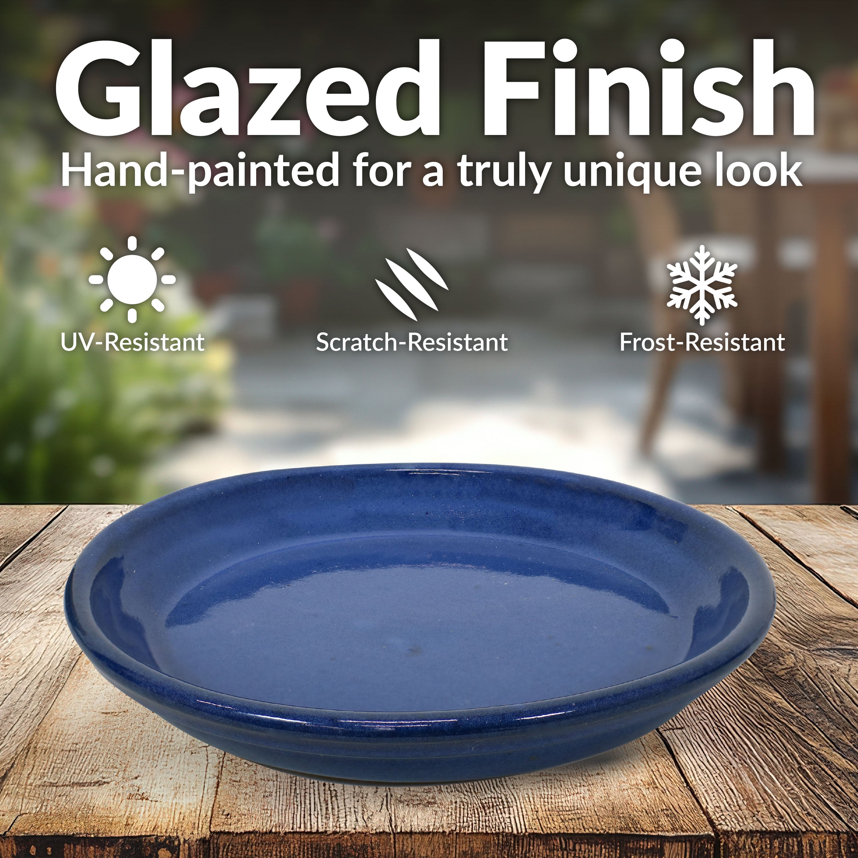 Sunnydaze 4-Pack Glazed Ceramic Plant Saucers for Indoor & Outdoor Potted Plants – Perfect for Home, Garden, and Patio Decor