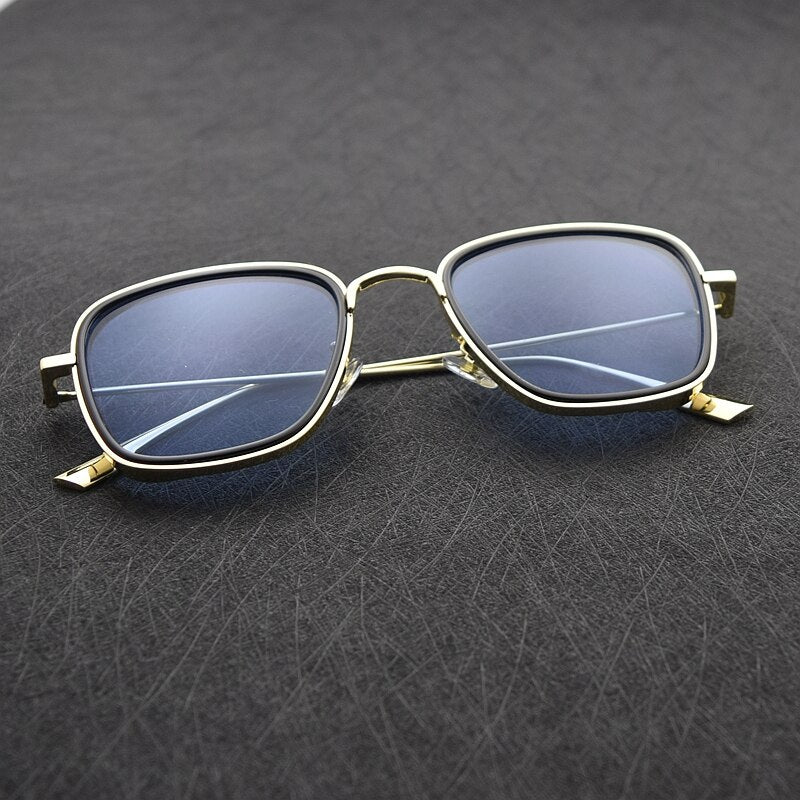 Steampunk Sunglasses for Men & Women - Vintage Square Metal Frame Designer Sunglasses - UV Protection & High Quality - Perfect for Cosplay, Costume Parties & Retro Fashion