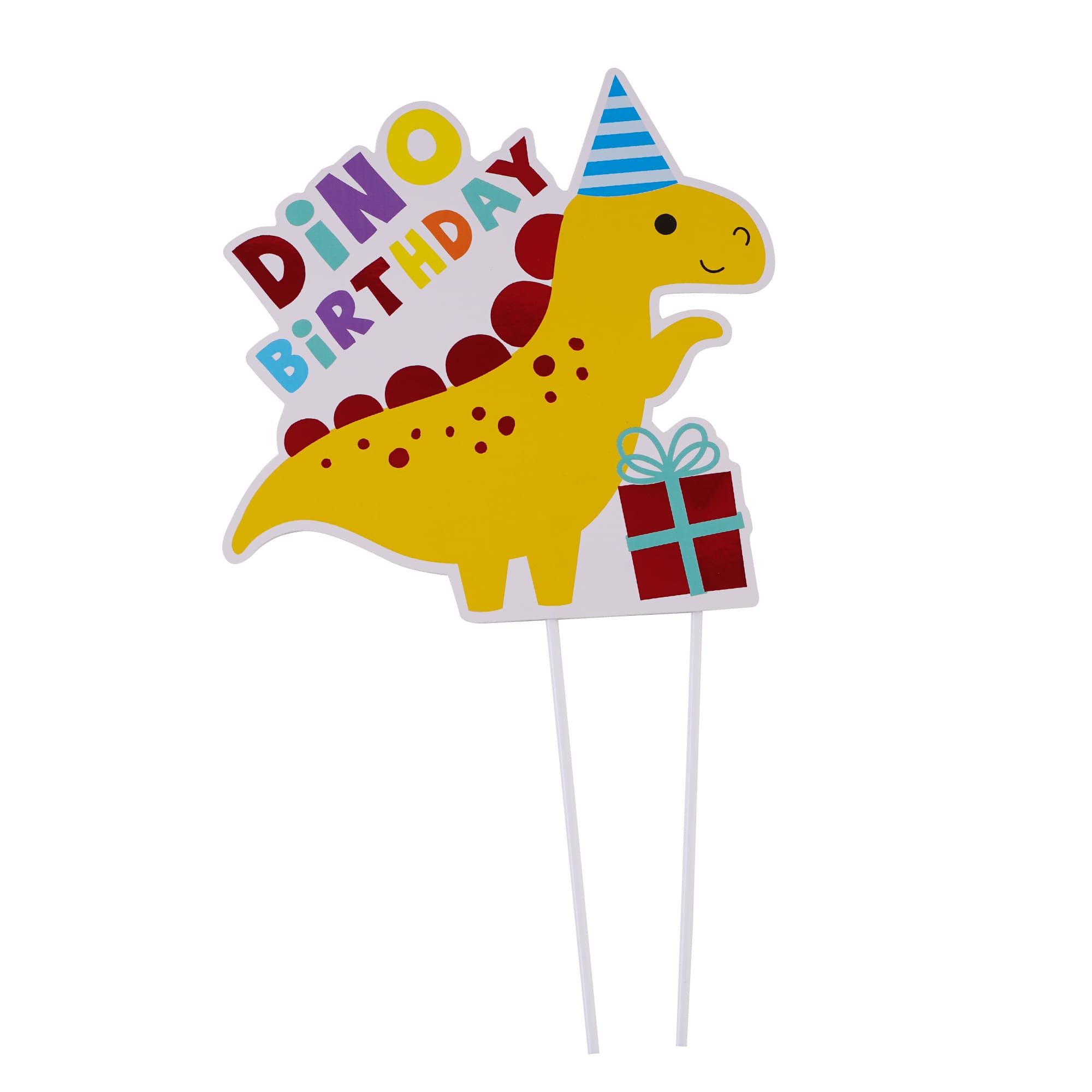 Dinosaur Party Cake Topper with Hot Stamp - 7x11 Inches for Birthday Cakes, Cupcakes & Desserts | Perfect for Kids' Dinosaur-Themed Birthday Parties