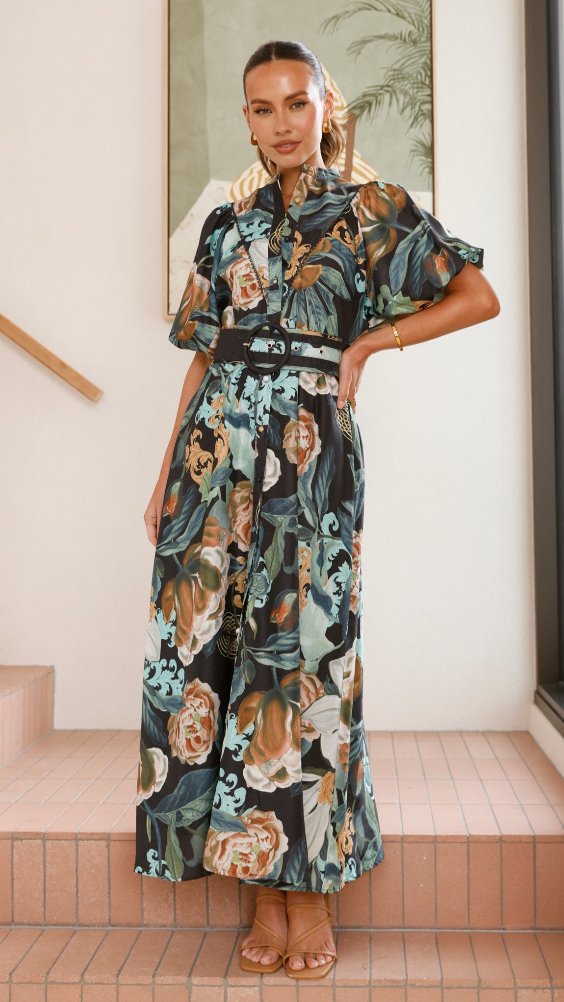 Hedley Maxi Dress in Noir - Elegant Long Flowy Dress for Women, Perfect for Evening Parties, Weddings & Special Occasions