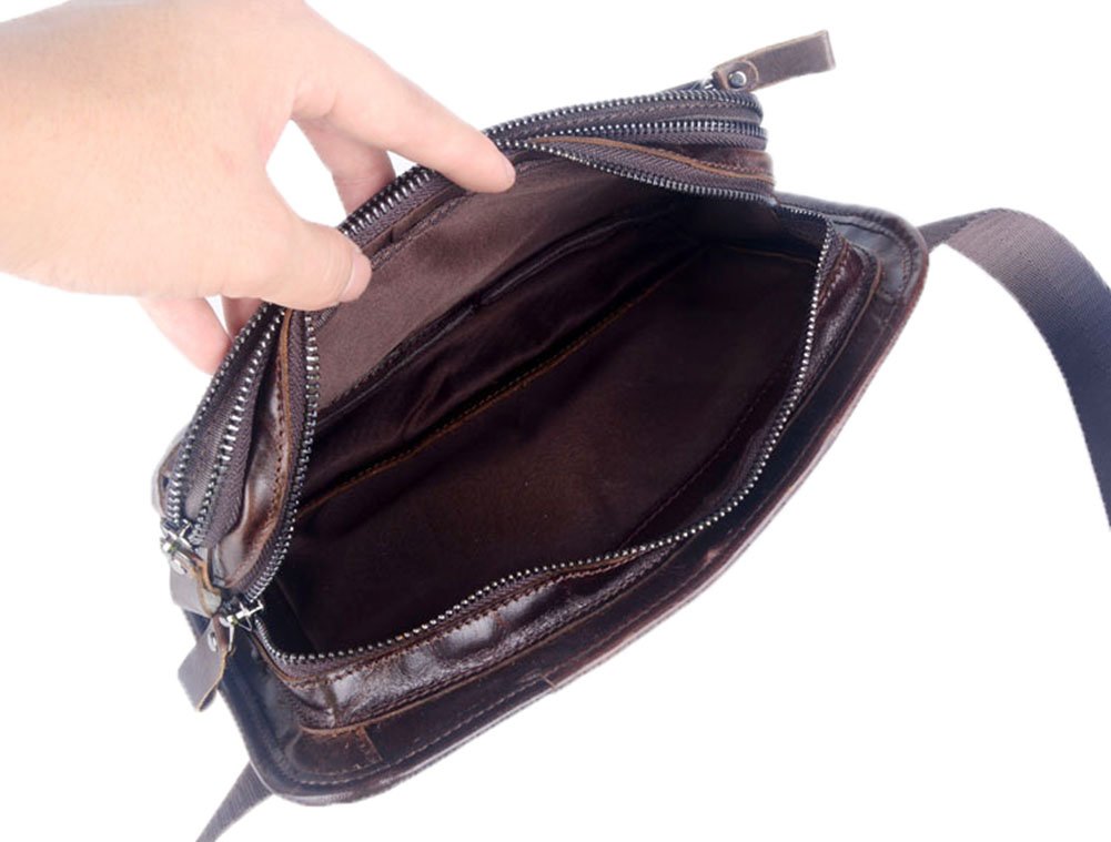 Genuine Leather Travel Fanny Pack Waist Bag - Dark Coffee 031 - Stylish & Durable Crossbody Bum Bag for Hiking, Festivals, and Everyday Use