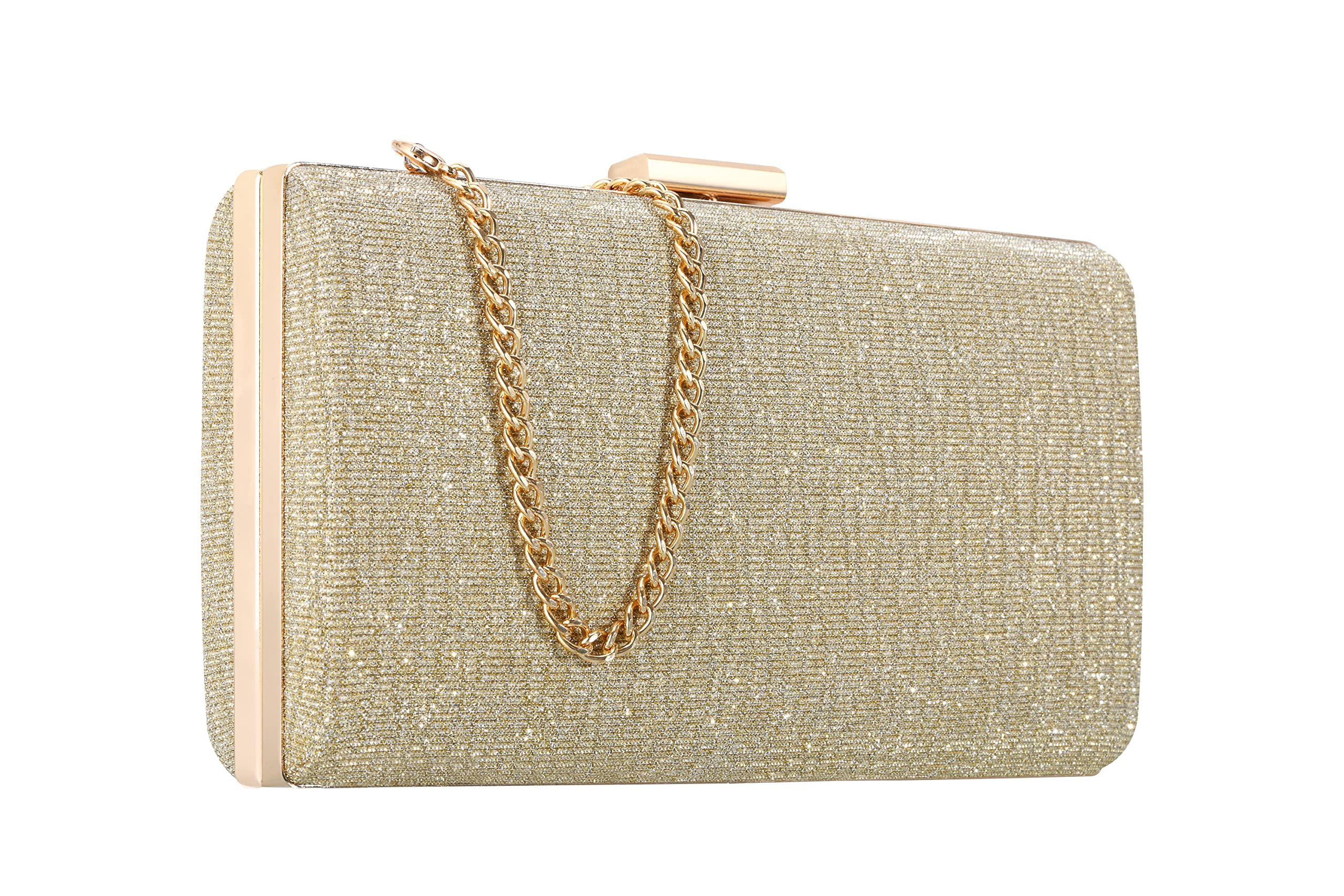 Elegant Gold Clutch Purse for Women - Classic Evening Handbag for Wedding, Party, Prom & Bridal Events | Perfect Shoulder Bag for Formal Occasions, Date Nights & Special Celebrations