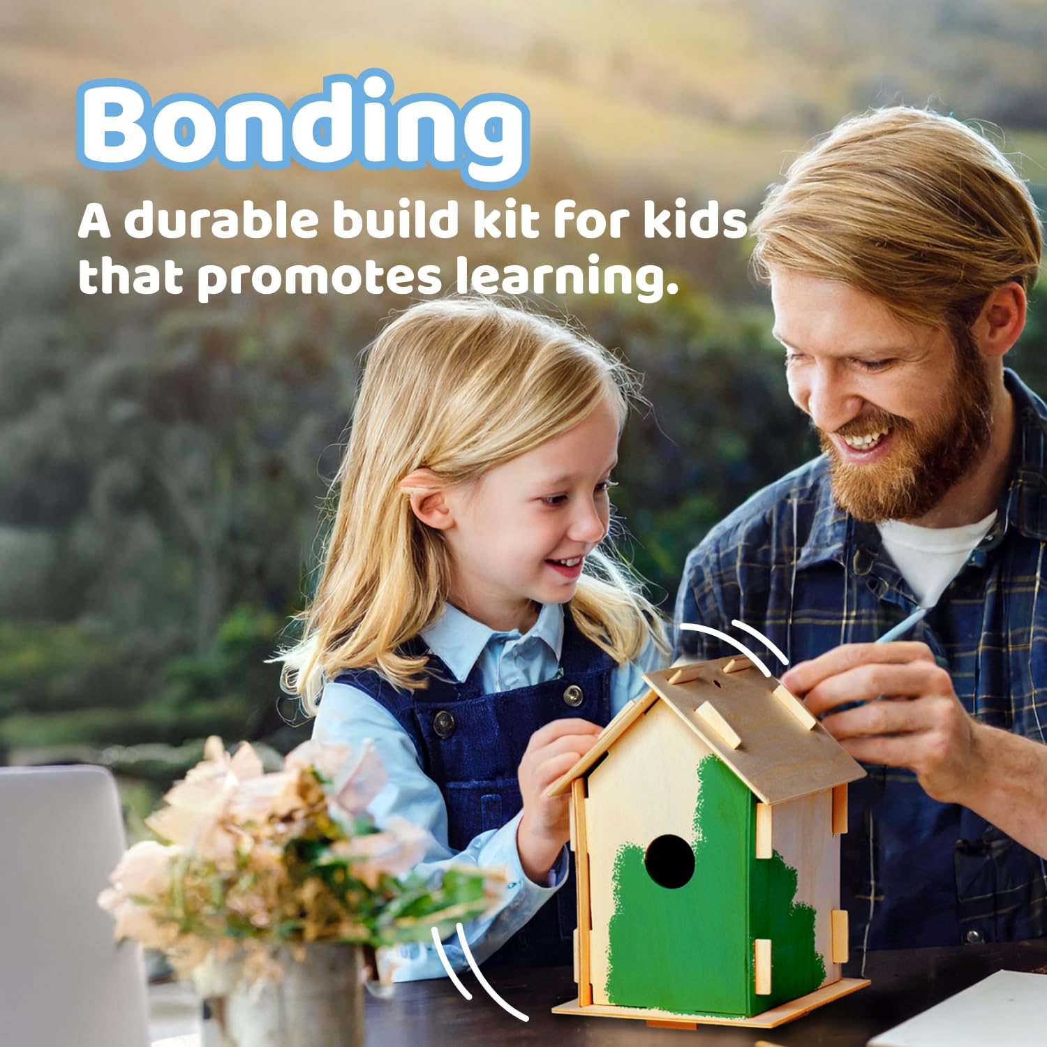 Neliblu DIY 12 Wooden Bird House Kits - Creative Arts and Crafts Set for Kids & Adults - Unfinished Wood Birdhouses with Paint, Brushes, Stickers & Strings - 3 Unique Shapes, 2 Sizes - Perfect for Garden Decor, Kids' Craft Projects & Gift Giving