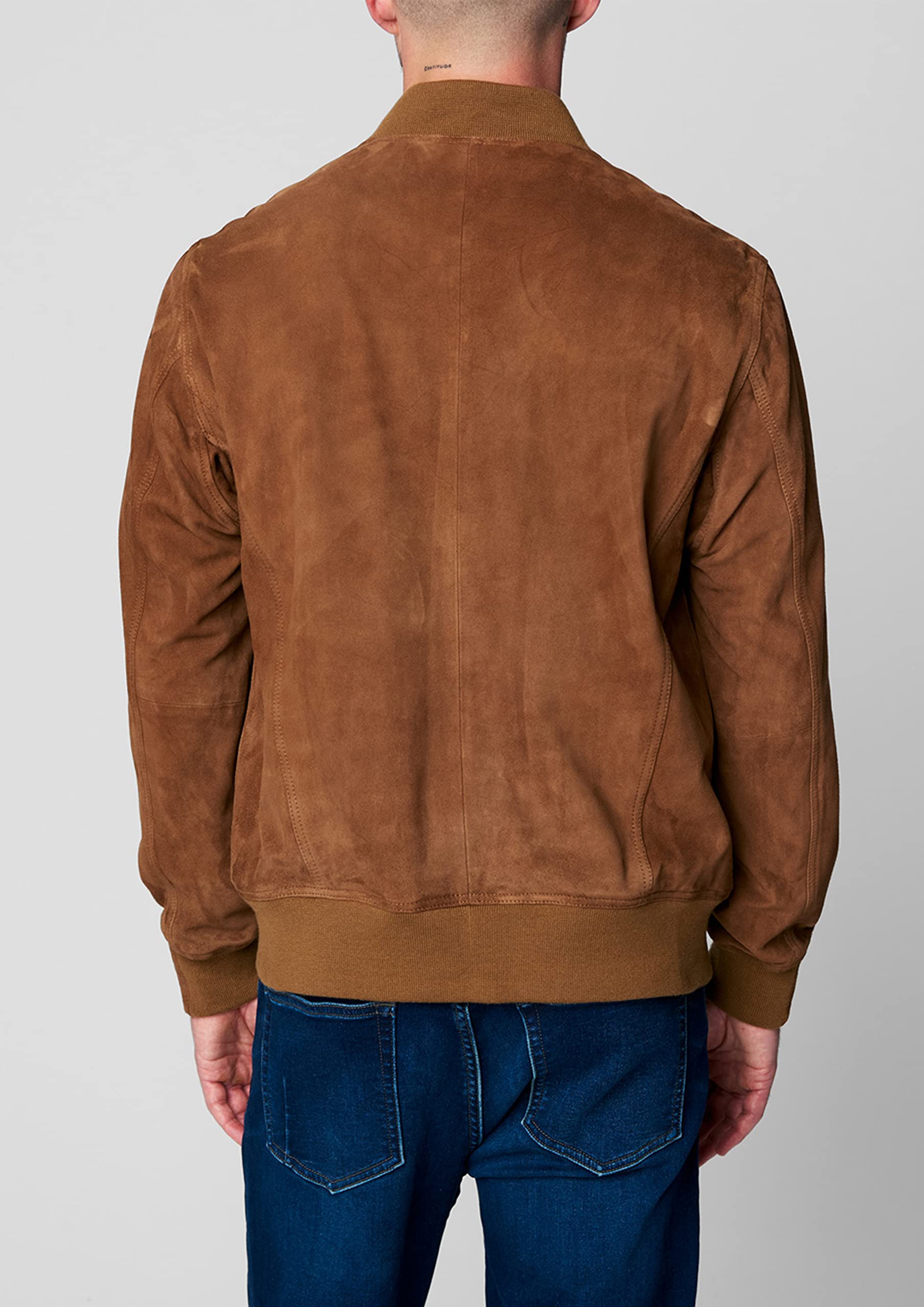 BLANKNYC Men's Quick Action Suede Bomber Jacket - Stylish Lightweight Outerwear for Casual Wear & Night Out