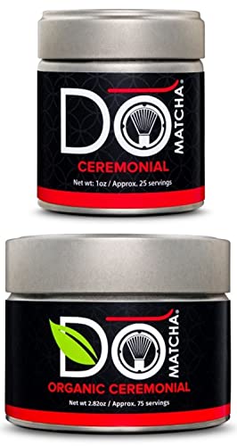 Premium Organic Japanese Matcha Green Tea Powder - DoMatcha Ceremonial Grade 1oz & 2.82oz - Authentic Uji Tea for Tea Ceremony, Latte & Baking