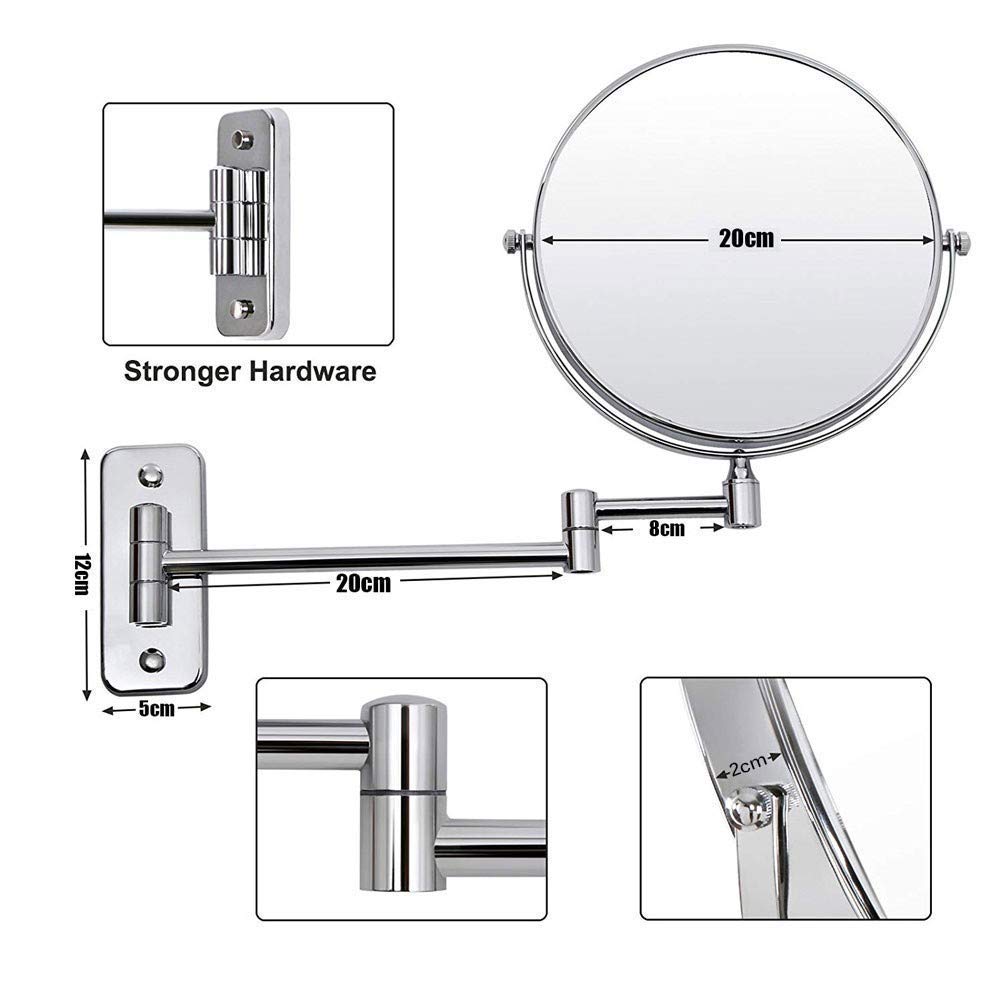 10X Magnifying Makeup Mirror - Wall Mounted Double-Sided Swivel Vanity Mirror for Bathroom, Shaving & Cosmetics Application - Perfect for Makeup, Skincare & Grooming Routine