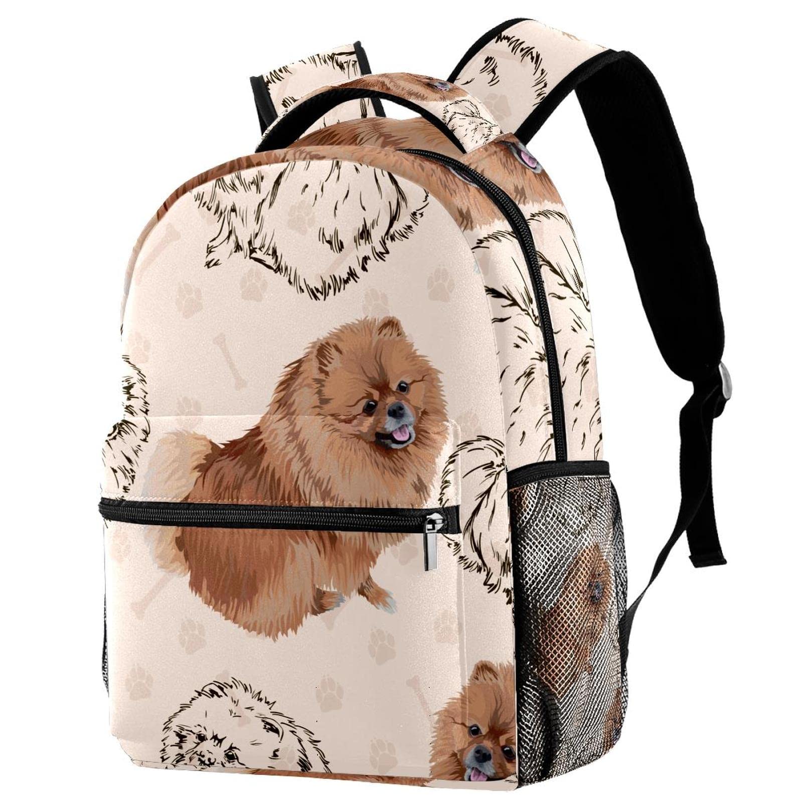 Adorable Pomeranian Dog Backpack for Kids - Cute Elementary School Bag, Toddler Bookbag, Preschool Travel Backpack | Perfect for School, Daycare & Family Outings