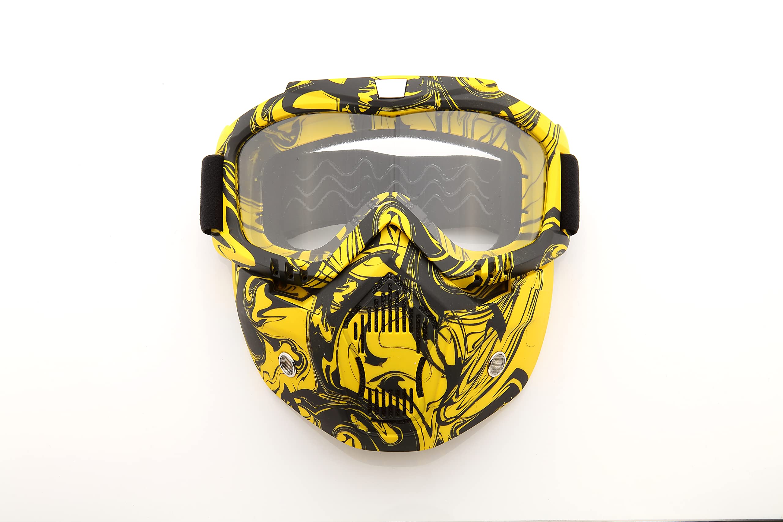 Motorcycle Ski Snowboard Snowmobile Goggles - Removable Face Mask for Off-Road Riding & Winter Sports - Yellow Black - Perfect for Snowboarding, Skiing, ATV Riding & Motorcycle Adventures