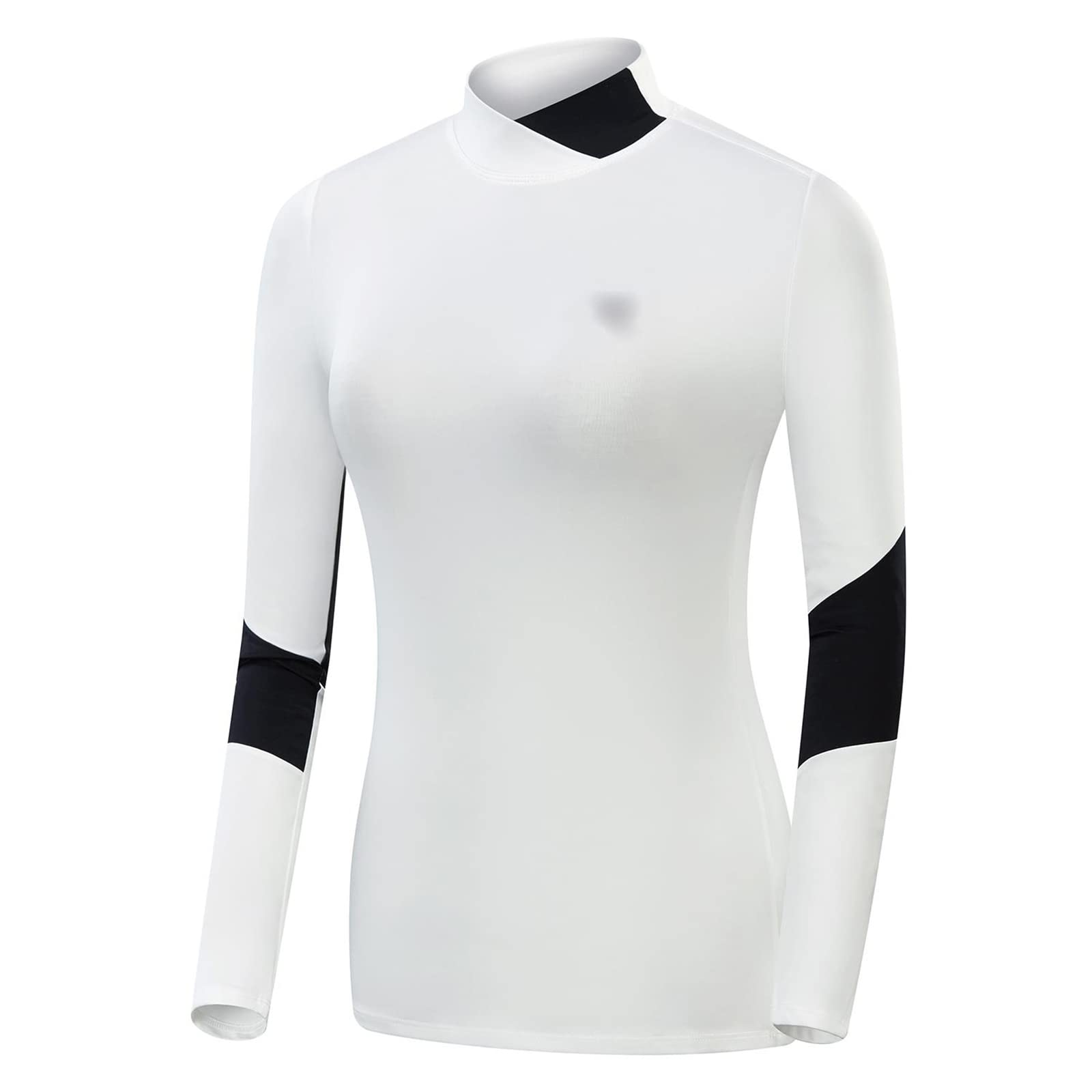 Women's Quick-Dry High Neck Long Sleeve Golf Shirt - Slim Fit Athletic Top for Tennis, Baseball & Bowling - Sun Protection & Moisture Wicking Performance Tee - Perfect for Spring Sports & Outdoor Activities