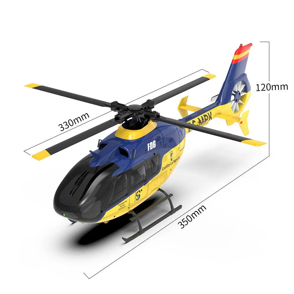 Yuxiang F06 EC135 Flybarless 6-Axis Gyro RC Helicopter - 3D Aerobatic Drone for Adults & Kids - Indoor & Outdoor Flying Toy for Beginners & Hobbyists