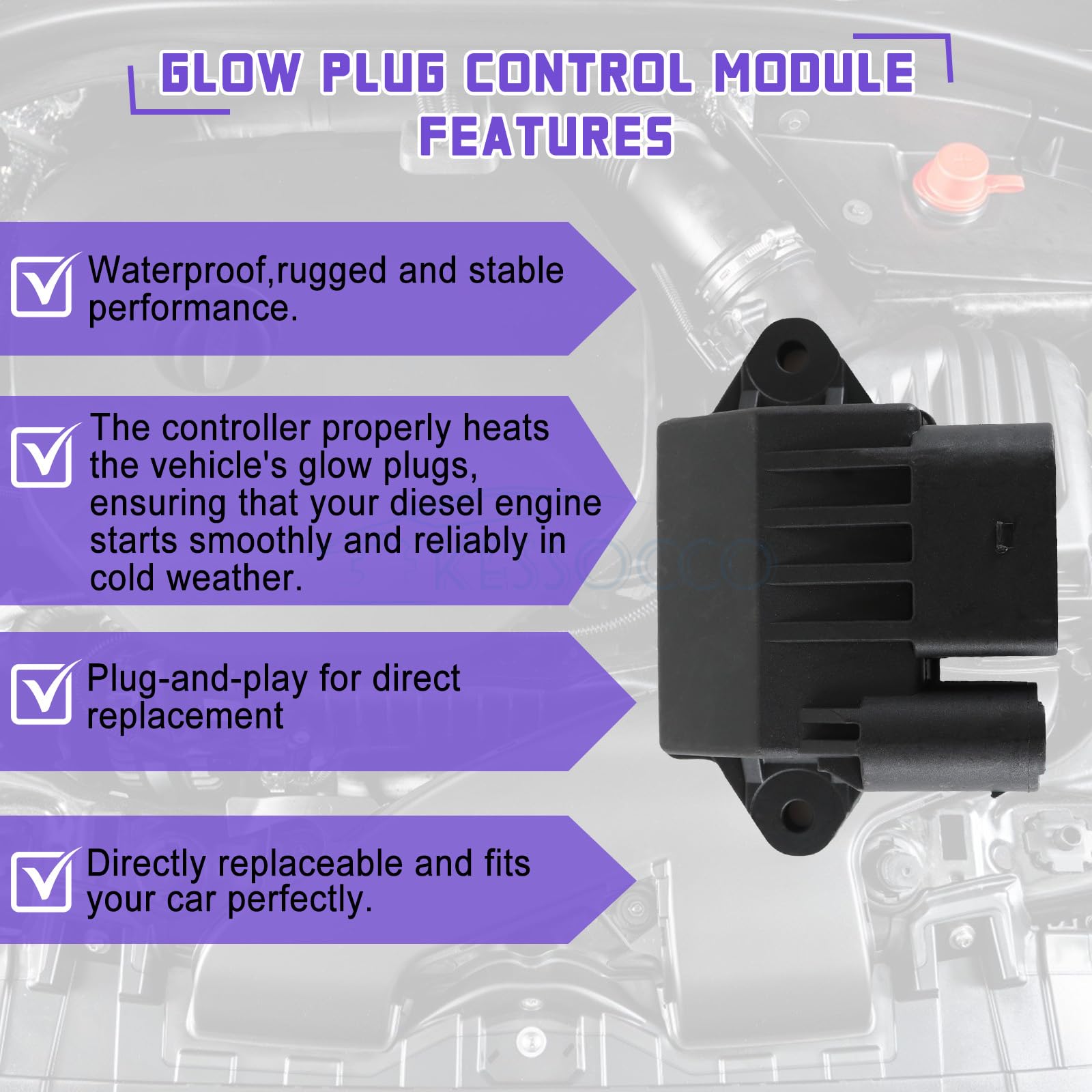 Diesel Glow Plug Controller 6429005801 GSE114 - Glow Plug Control Module & Relay Replacement for Mercedes Benz, Freightliner Sprinter 2500 3500 3.0L - Improve Cold Start Performance & Engine Efficiency