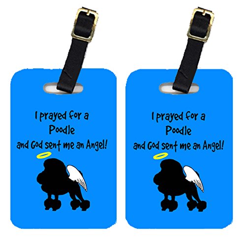 Caroline's Treasures AN1106BT Set of 2 Large Multicolor Poodle Luggage Tags - Perfect for Travel Identification & Pet Lover Accessories