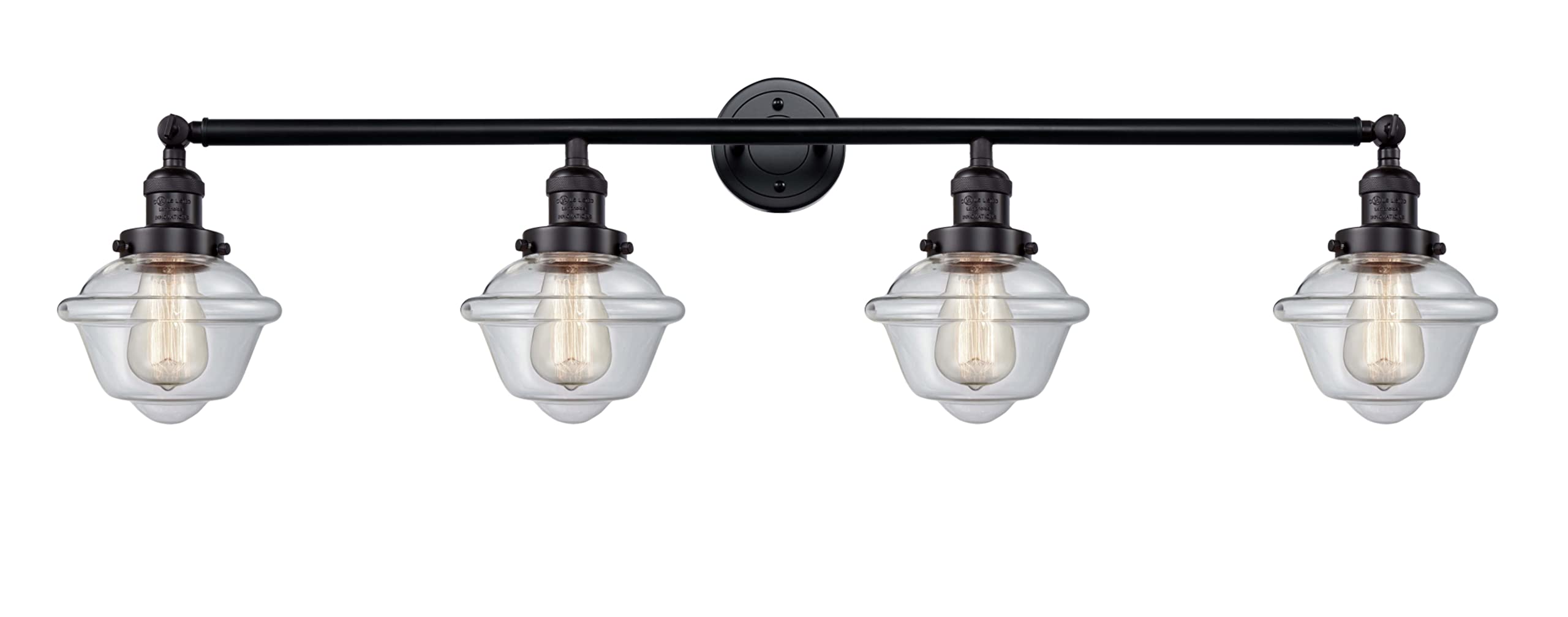 Franklin Restoration Collection 4-Light Bathroom Vanity Light Fixture in Black - Modern Lighting for Bathroom, Powder Room & Dressing Area