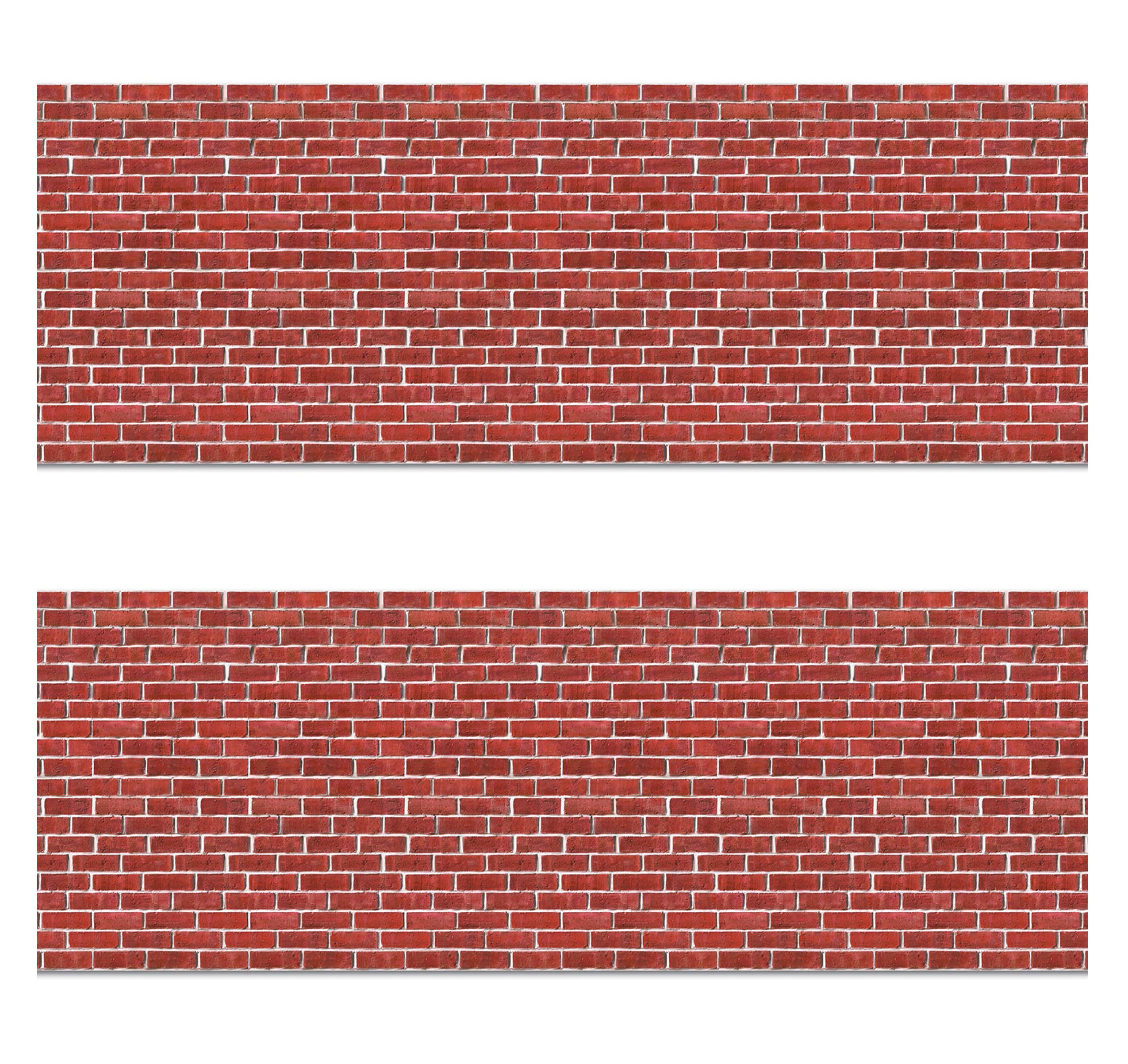 Beistle Brick Wall Backdrop 4' x 30' - 2 Pack Photo Background for Christmas Party, 1920s Themed Events & Photography | Easy-to-Install Wall Covering for Home Decor, Birthday Parties & Studio Shoots