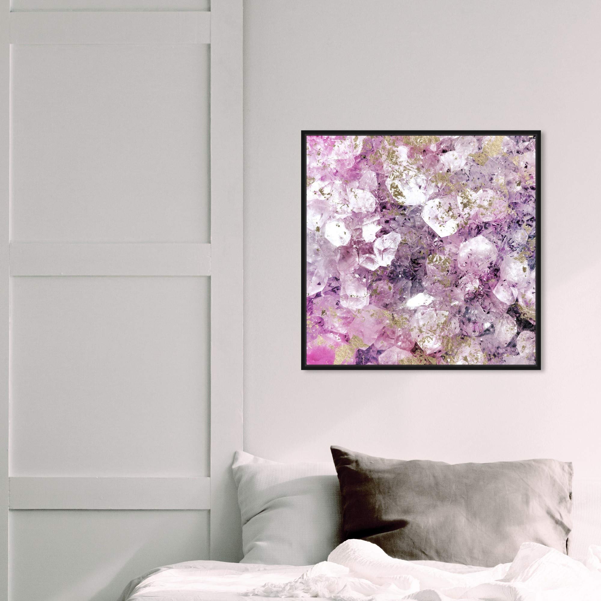 Oliver Gal Abstract Framed Wall Art - 20x20 Inch Purple & Gold Crystal Canvas Print for Romantic Home Decor | Perfect for Living Room, Bedroom & Office