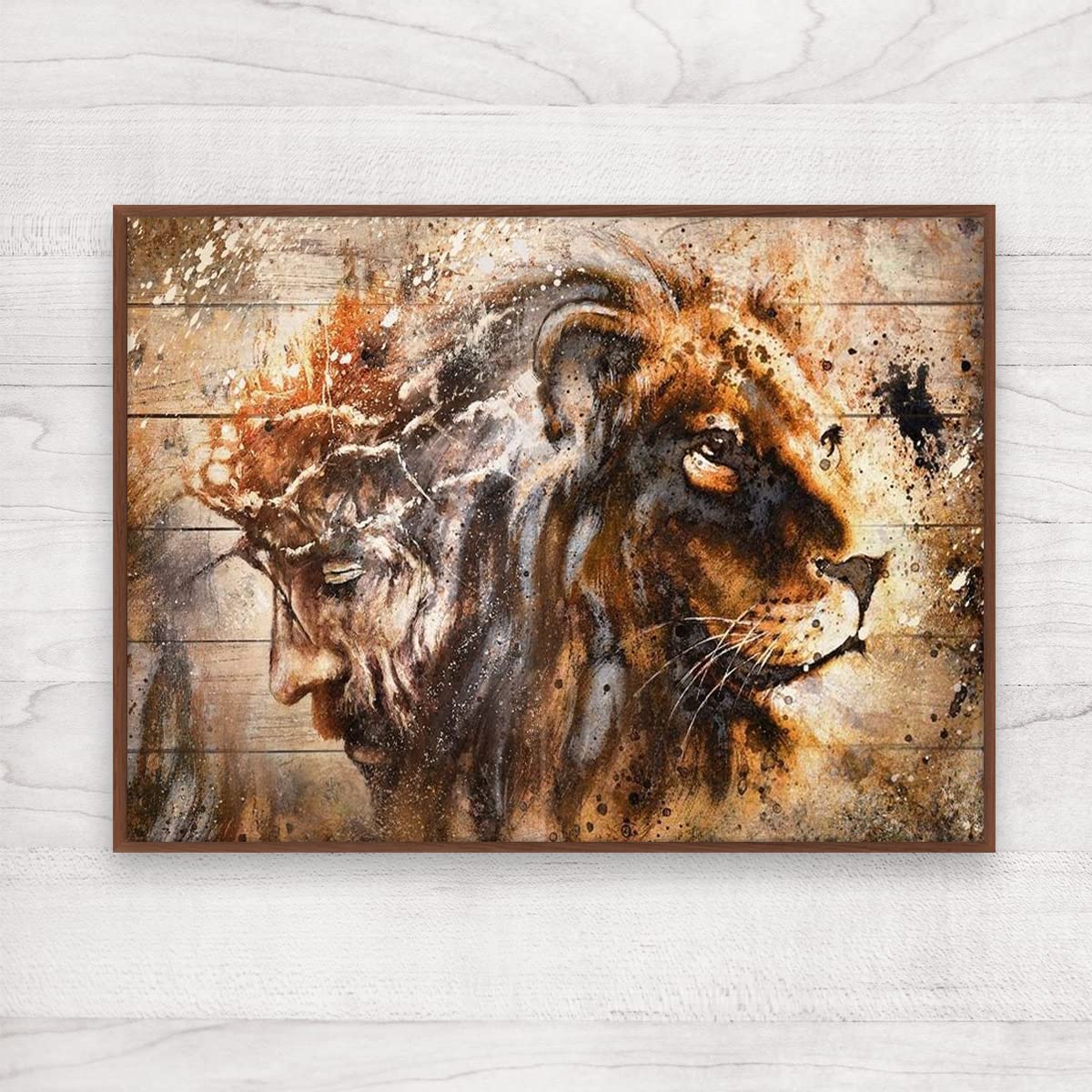 Lion King Jesus Christian Bible Poster - Religious Gift for Home Decor 16x24in