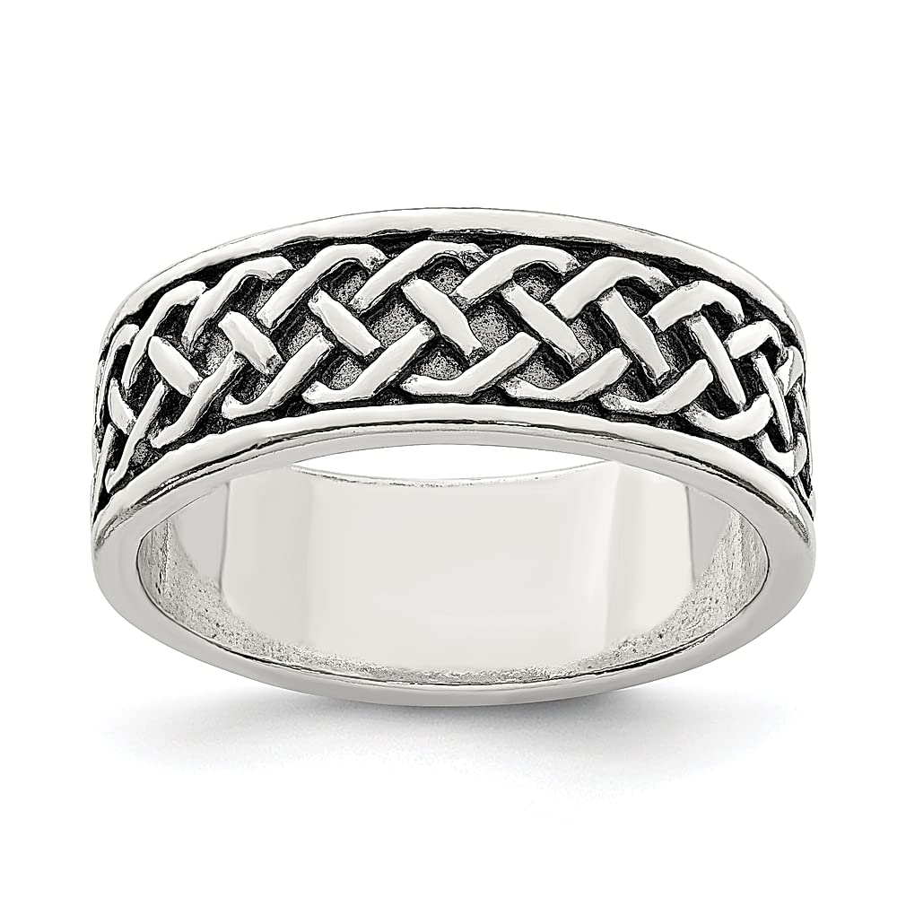 925 Sterling Silver Celtic Weave Design Band Ring for Men - Wedding, Anniversary & Gift for Him - Durable & Elegant Fine Jewelry for Dad, Husband & Boyfriend (Perfect for Special Occasions & Everyday Wear)