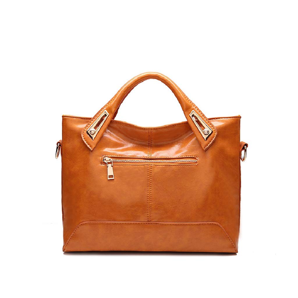 Stylish Women's PU Leather Tote Bag - Fashionable Shoulder Handbag with Zipper Closure for Work, Travel & Shopping (Black)