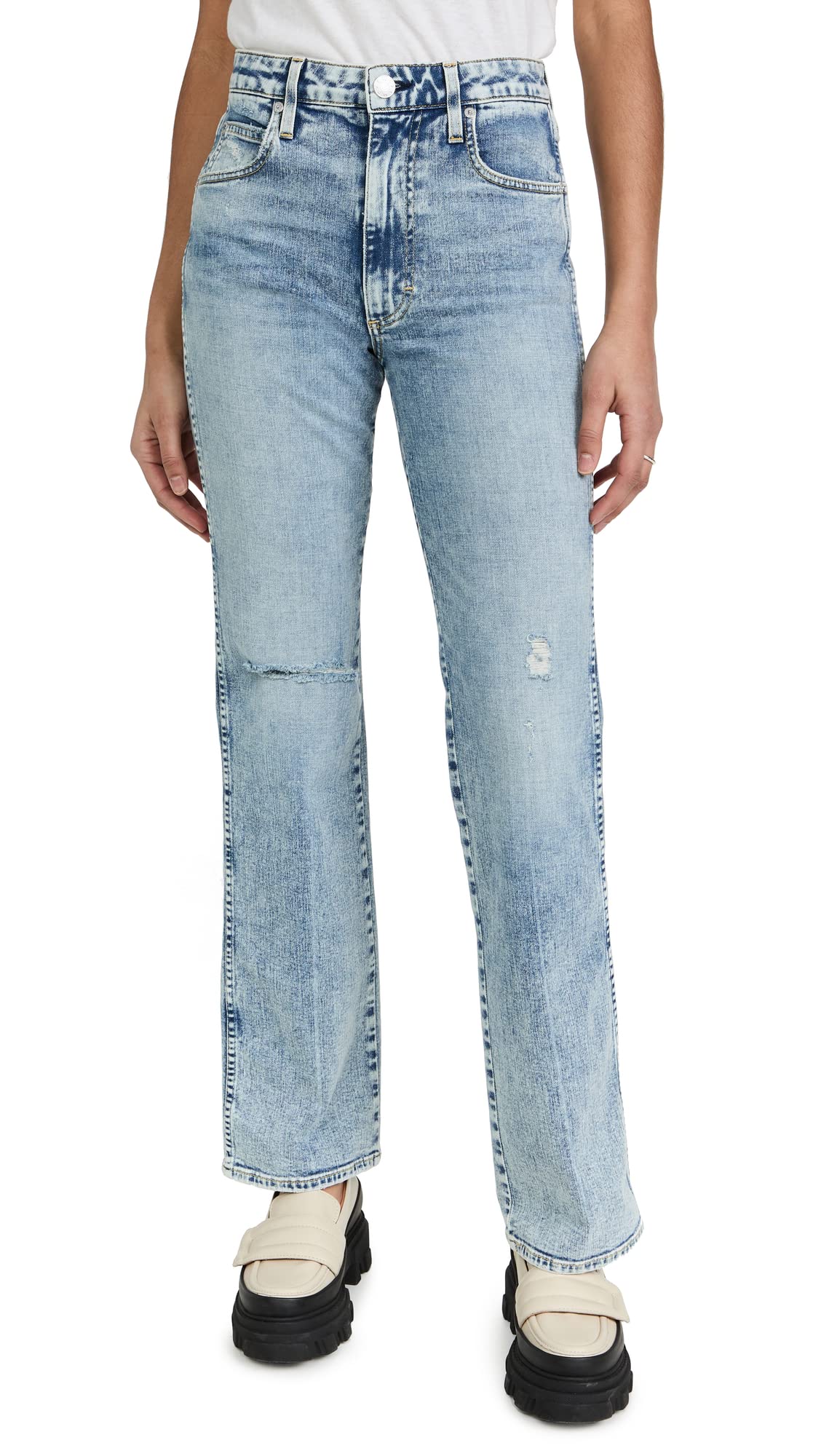 AMO Women's Willa Slim Flare Jeans - High Waisted Stretch Denim Pants for Casual & Date Night Outfits | Perfect for Work, Parties & Everyday Wear