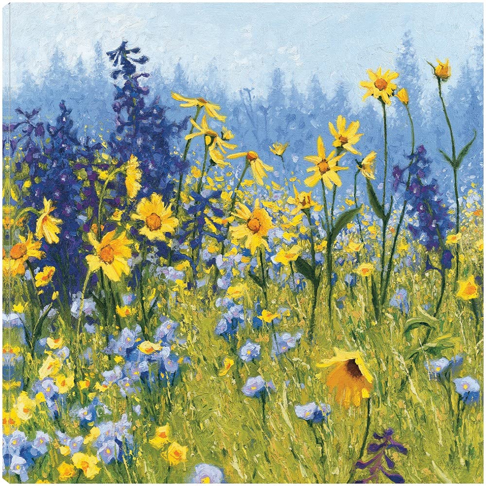 Botanical Wall Art Canvas - 32x32 Inch Plant Decor for Bathroom & Bedroom | Joyful in July III by Shirley Novak | Nature-Inspired Home Decor for Spa, Living Room & Office