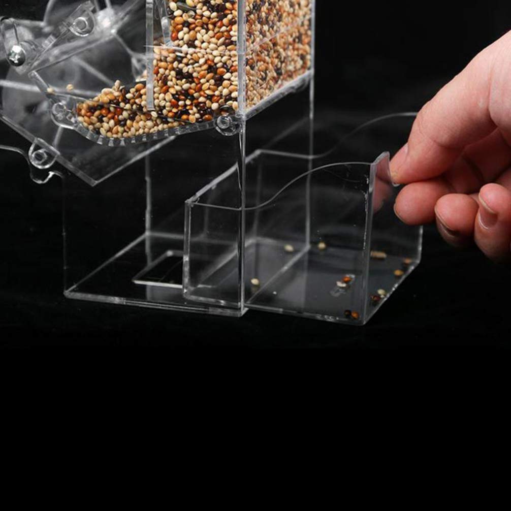 Balacoo Automatic Parrot Feeder - Small Square Bird Food Tray Container for Cage, Canary & Outdoor Use - Durable Pet Bird Feeder for Easy Feeding at Home or Garden