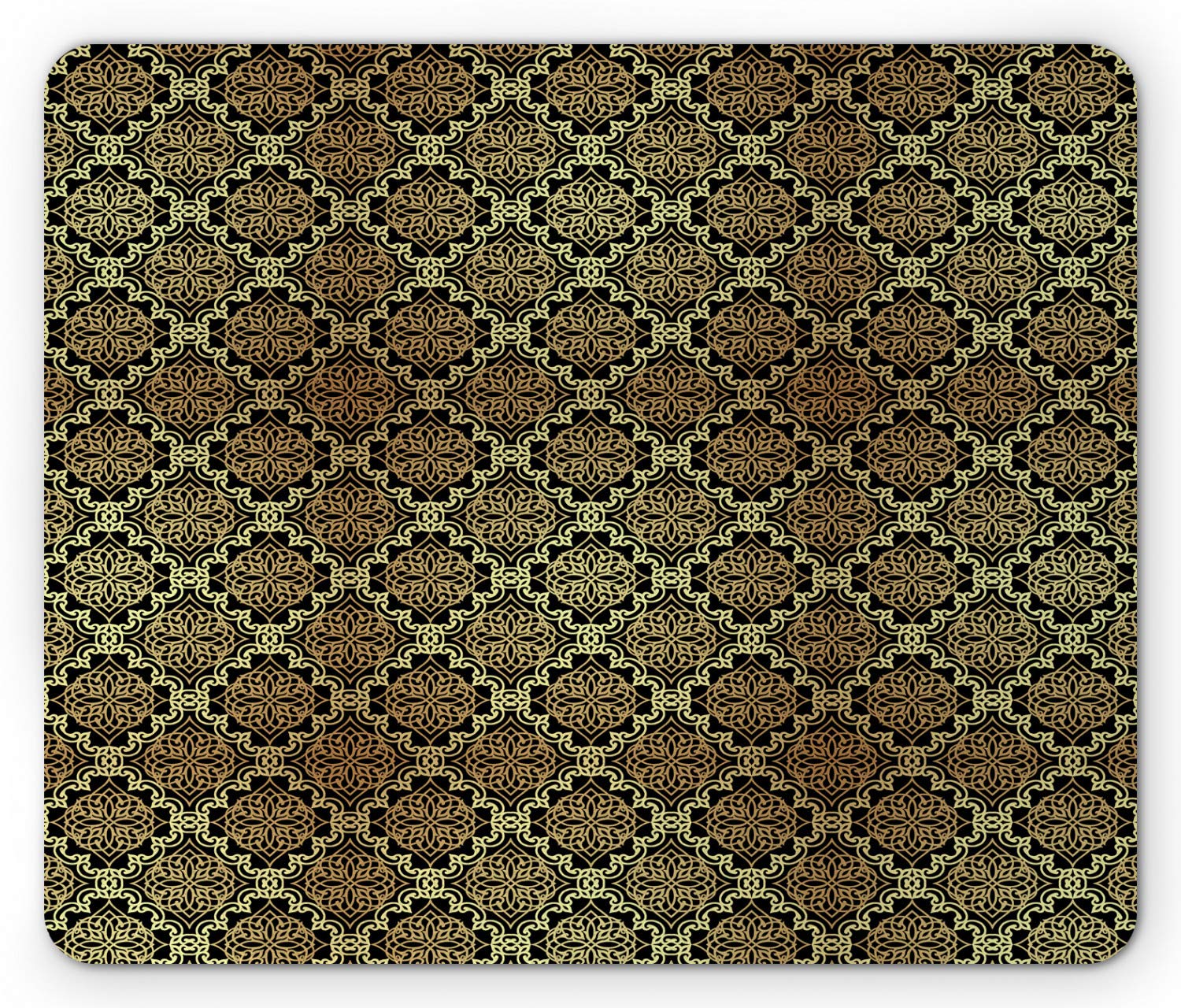 Ambesonne Abstract Mouse Pad with Damask Oriental Design - Non-Slip Rubber Base, Standard Size (Charcoal Grey) for Office, Gaming & Computer Workstations
