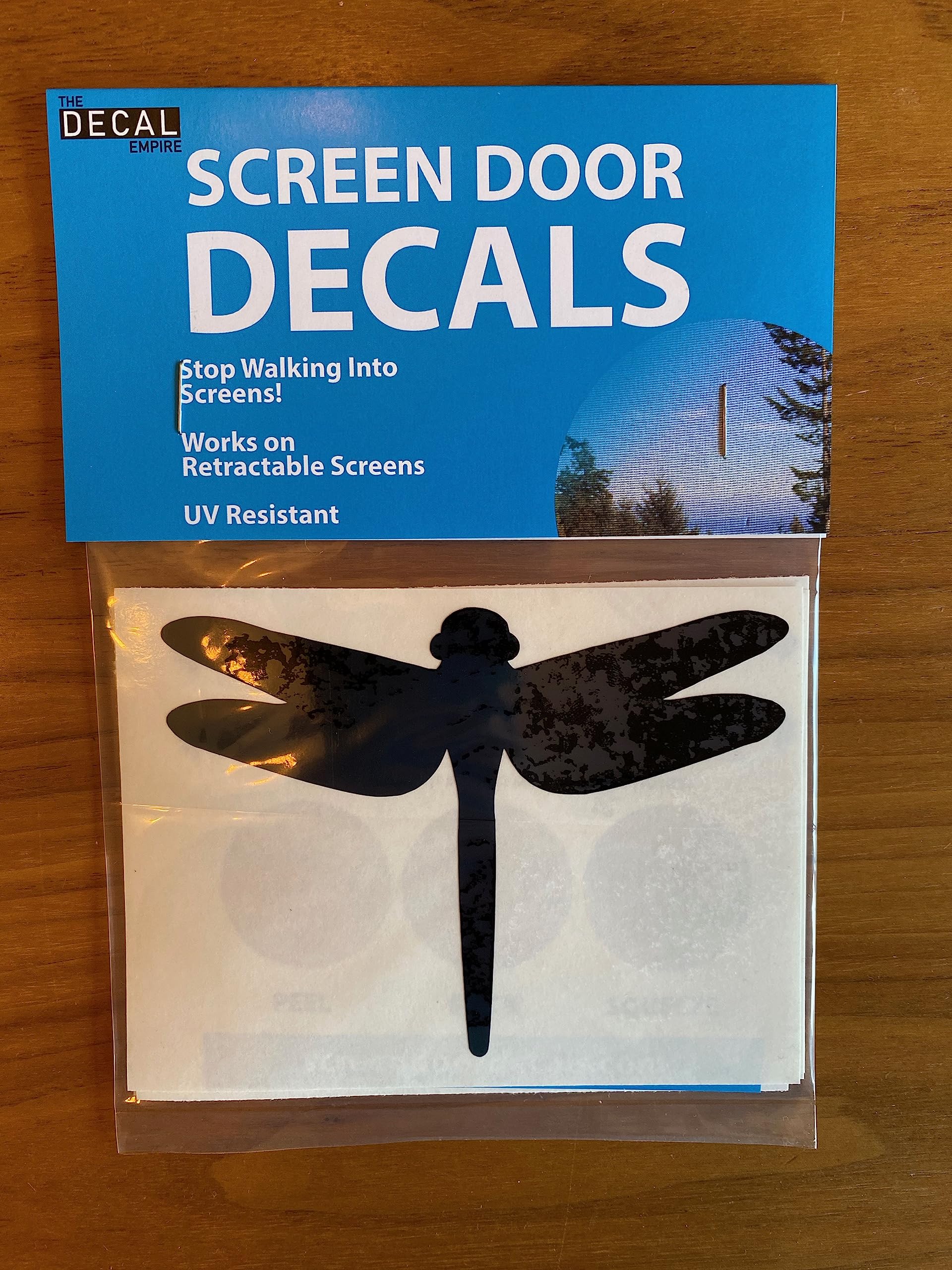 Retractable Screen Door Decals - 5-Pack Child & Pet Safety Stickers - Bird & Dog Alert Window Decals for Home Protection - Dragonfly Design (Black) - Perfect for Sliding Doors, Windows & Screen Doors