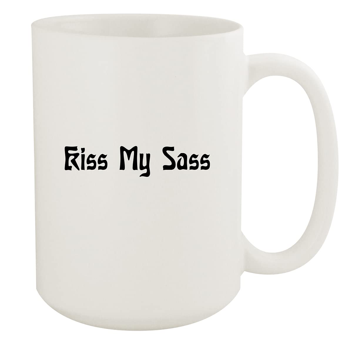 Kiss My Sass - 15oz White Ceramic Coffee Mug for Home, Office & Gifts | Durable & Stylish Drinking Cup for Tea, Hot Chocolate & Coffee Lovers