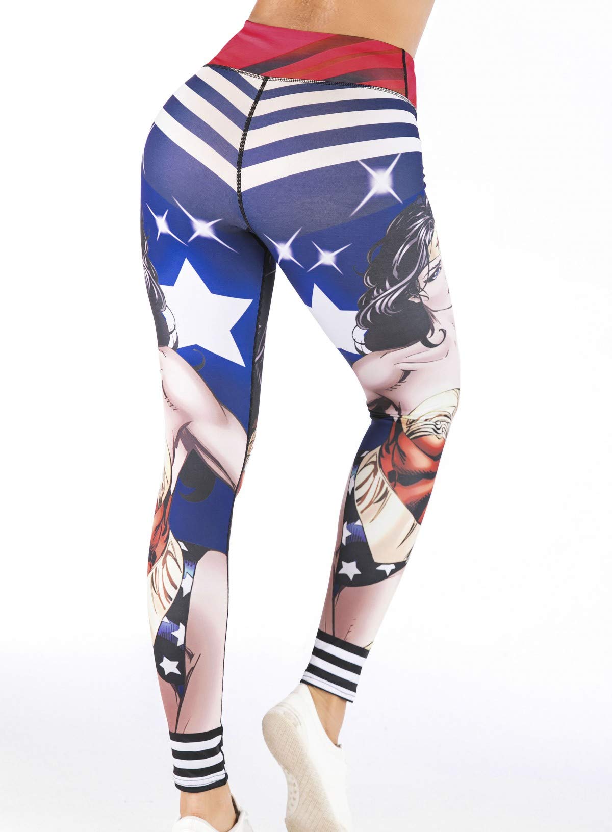 Women's Superhero Digital Print Yoga Leggings - High Waist Compression Workout Pants for Gym, Running & Casual Wear | Superhero-Themed Fitness Apparel