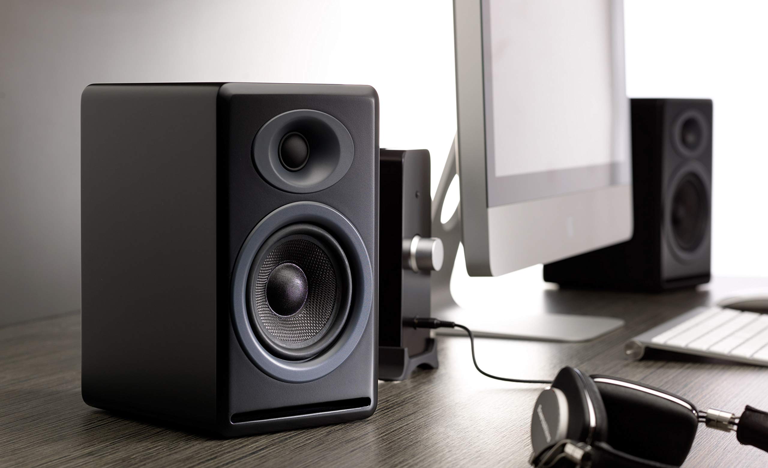 Audioengine P4 Premium Passive Bookshelf Speakers - Black | High-Fidelity Home Audio for Music, Movies & Gaming