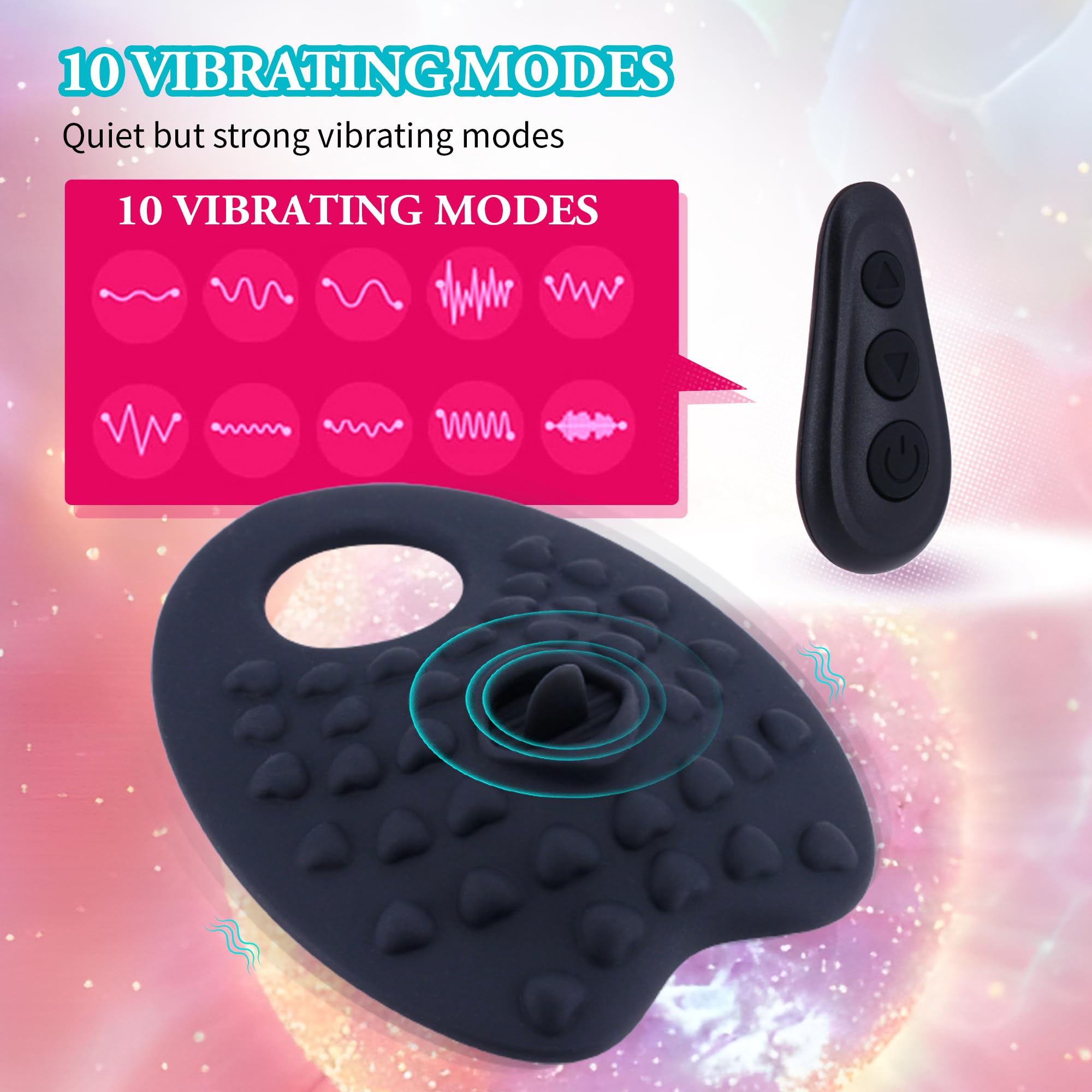 10 Speed Remote Control Clitoral Vibrator & Silicone Cock Ring - Dual Stimulation Sex Toy for Men, Women & Couples - Enhance Intimacy & Pleasure in Bedroom & Long Distance Play