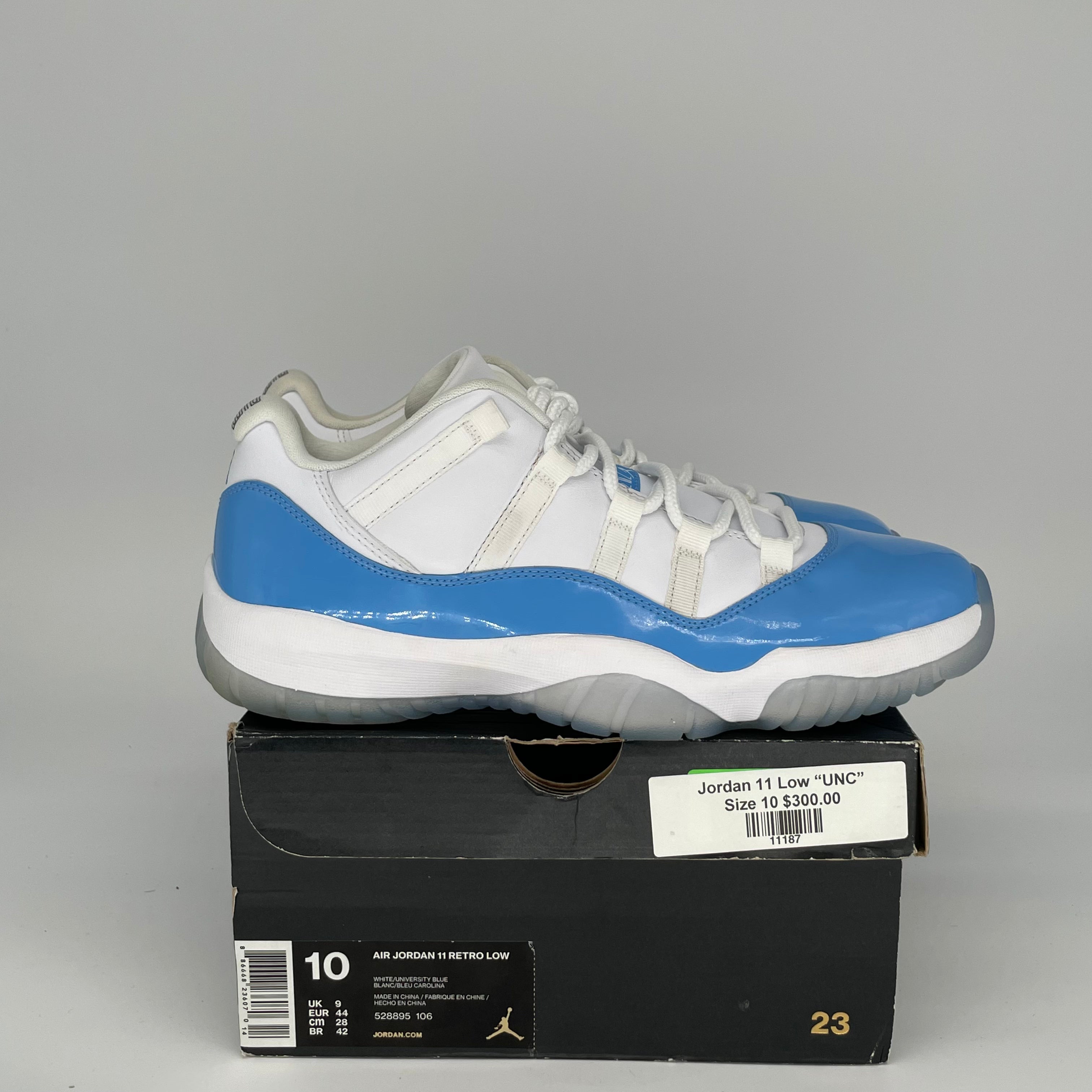 Air Jordan 11 Low University Blue Men's Basketball Shoes Size 10 (528895-106) - Perfect for Casual Wear, Street Style & Court Performance