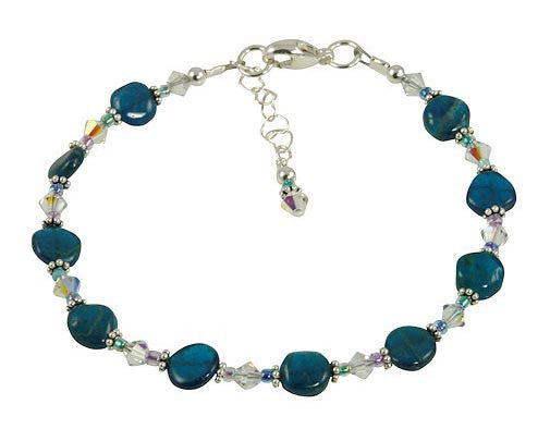 Aqua Apatite Gemstone Beaded Bracelet for Women - Healing Crystal Jewelry for Stress Relief & Positive Energy - Perfect for Meditation, Yoga & Spiritual Gifts
