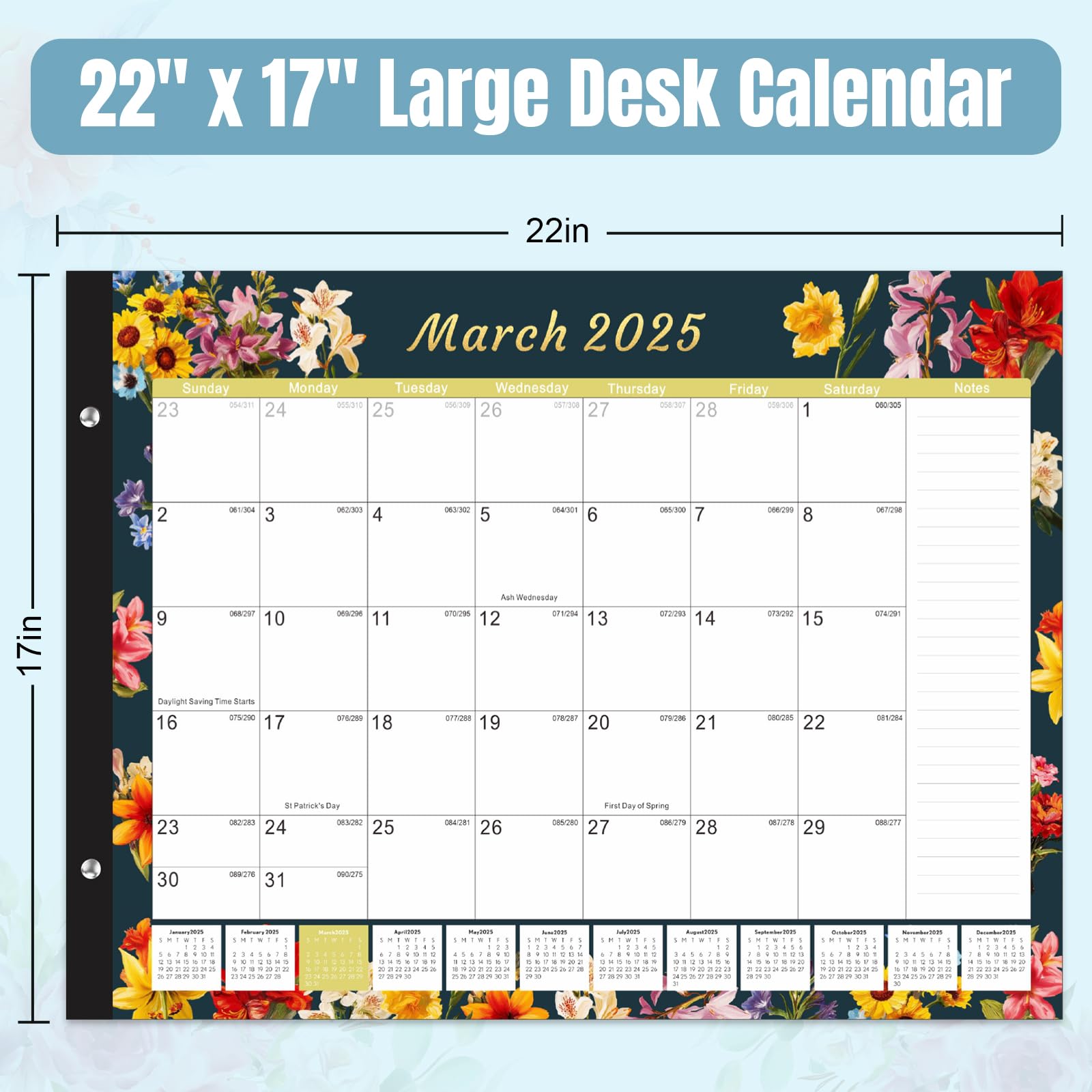 Gannyfer 2025-2026 18-Month Large Desk Calendar (22