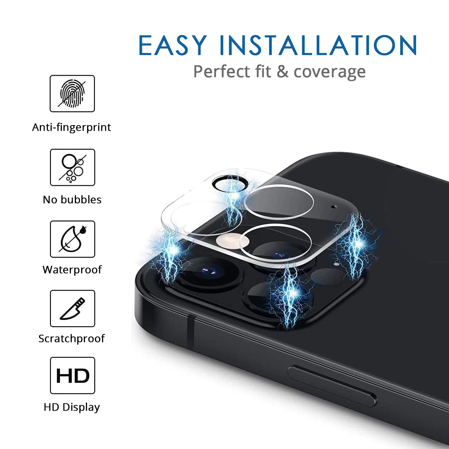 Premium Camera Lens Protector for iPhone 12/12 Pro/12 mini/12 Pro Max - 2 Pack HD Clear Scratch-Resistant Screen Protector - Perfect for Outdoor Photography, Travel & Daily Protection