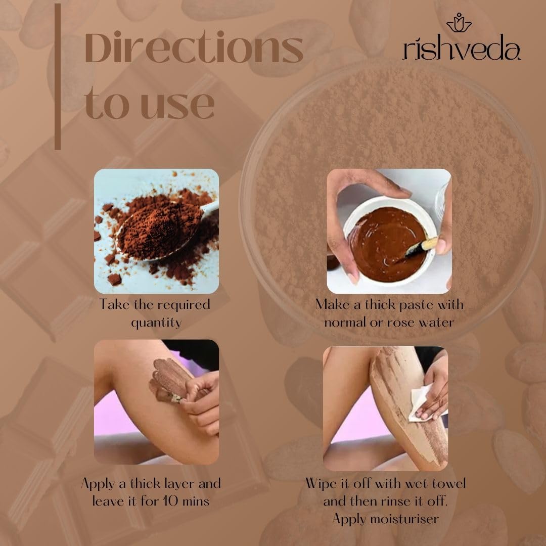 Rishveda Chocolate Bikini Wax - Natural Herbal Hair Removal Powder for Women | Painless 10-Minute Waxing | 50g Pack | Perfect for Smooth Skin at Home, Salon, or Travel