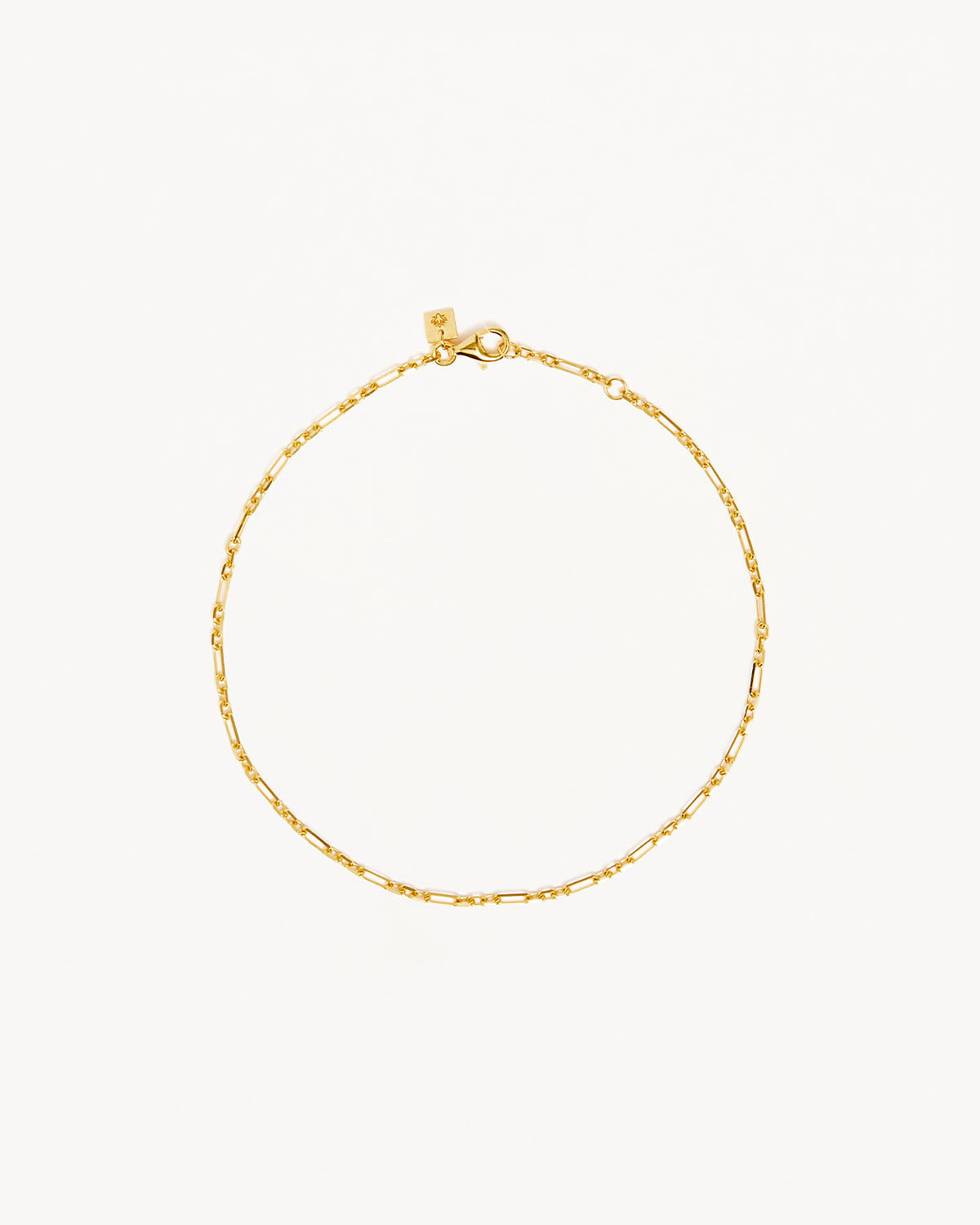 18K Gold Vermeil Mixed Link Chain Anklet for Women - Dainty Adjustable Ankle Bracelet - Perfect for Beach, Summer Outfits & Boho Style
