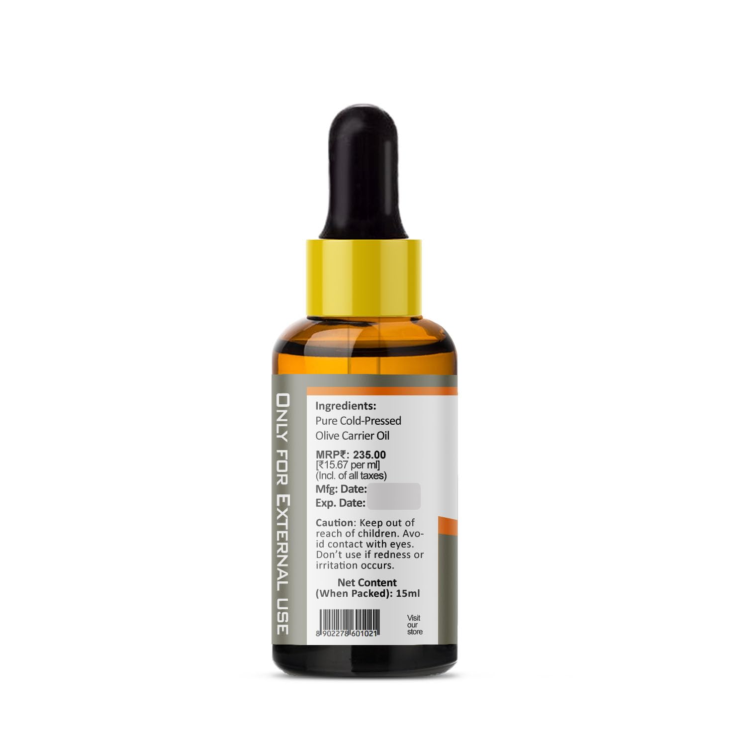 PRZ Extra Virgin Olive Cold Pressed Carrier Oil - 100% Pure Natural Therapeutic Grade for Aromatherapy, Body Massage, Skin & Hair Care (15ml) | Perfect for DIY Beauty Recipes, Relaxation & Spa Treatments