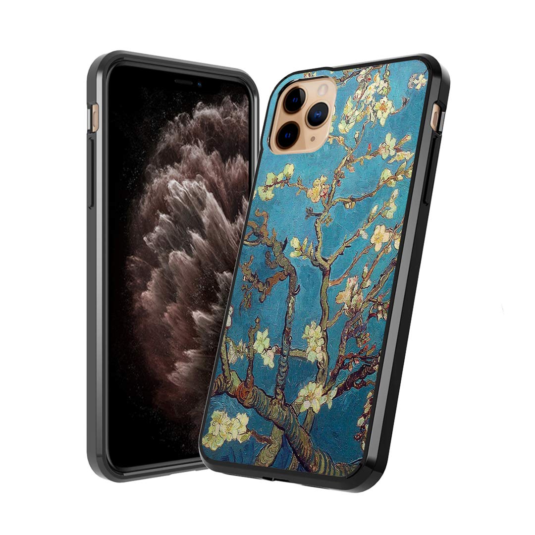 Moriko iPhone 11 Pro Case - Cute Fusion Gel Design, Anti-Scratch, Slim & Soft Grip Protective Cover for iPhone 11 Pro 5.8 Inch (Almond Branches in Bloom) - Perfect for Everyday Use, Travel & Gift Giving